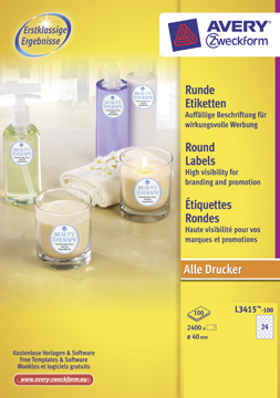 ETIK ROND D40MM 2400ST WIT