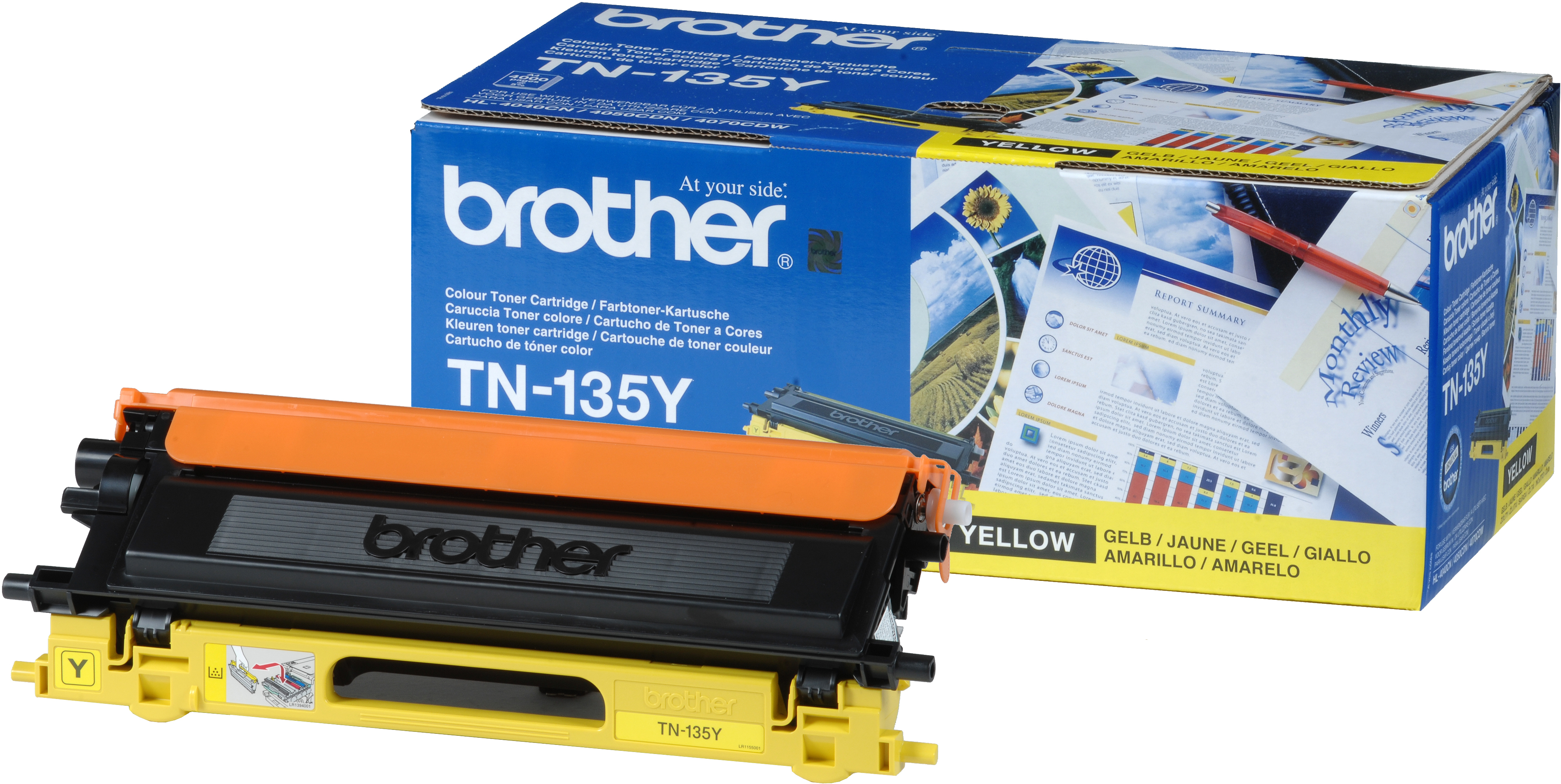 BROTHER TN-135 tonercartridge geel high capacity 4.000 pagin