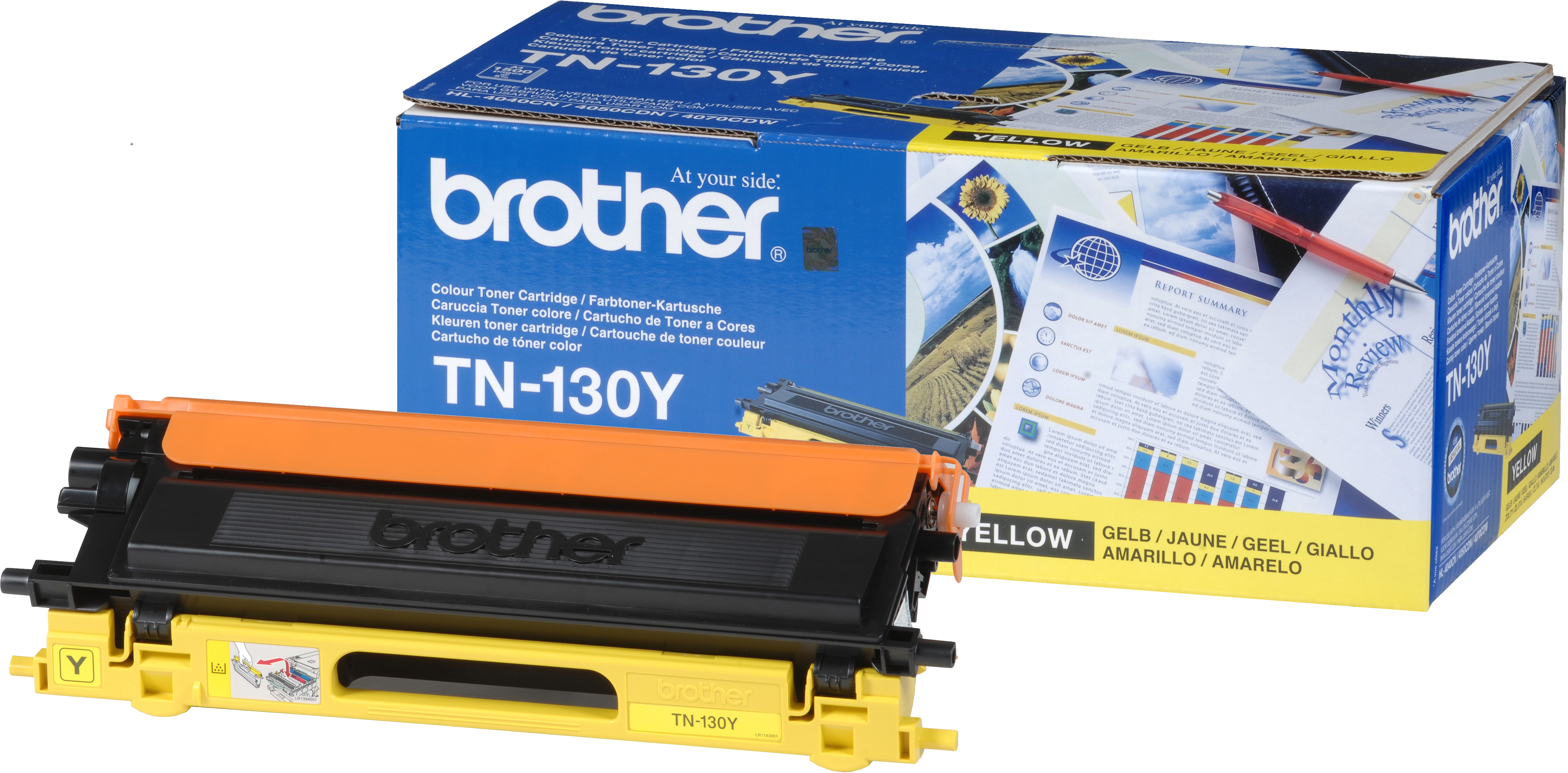 BROTHER TN-130 tonercartridge geel low capacity 1.500 pagina