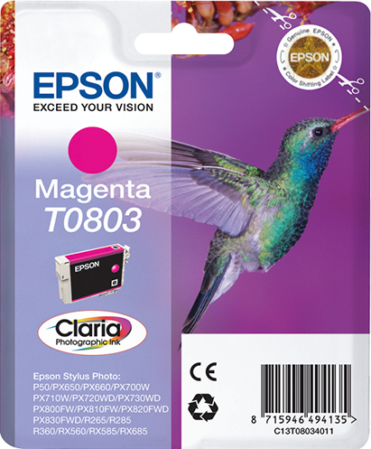 EPSON T0803 inktcartridge magenta standard capacity 7.4ml 46
