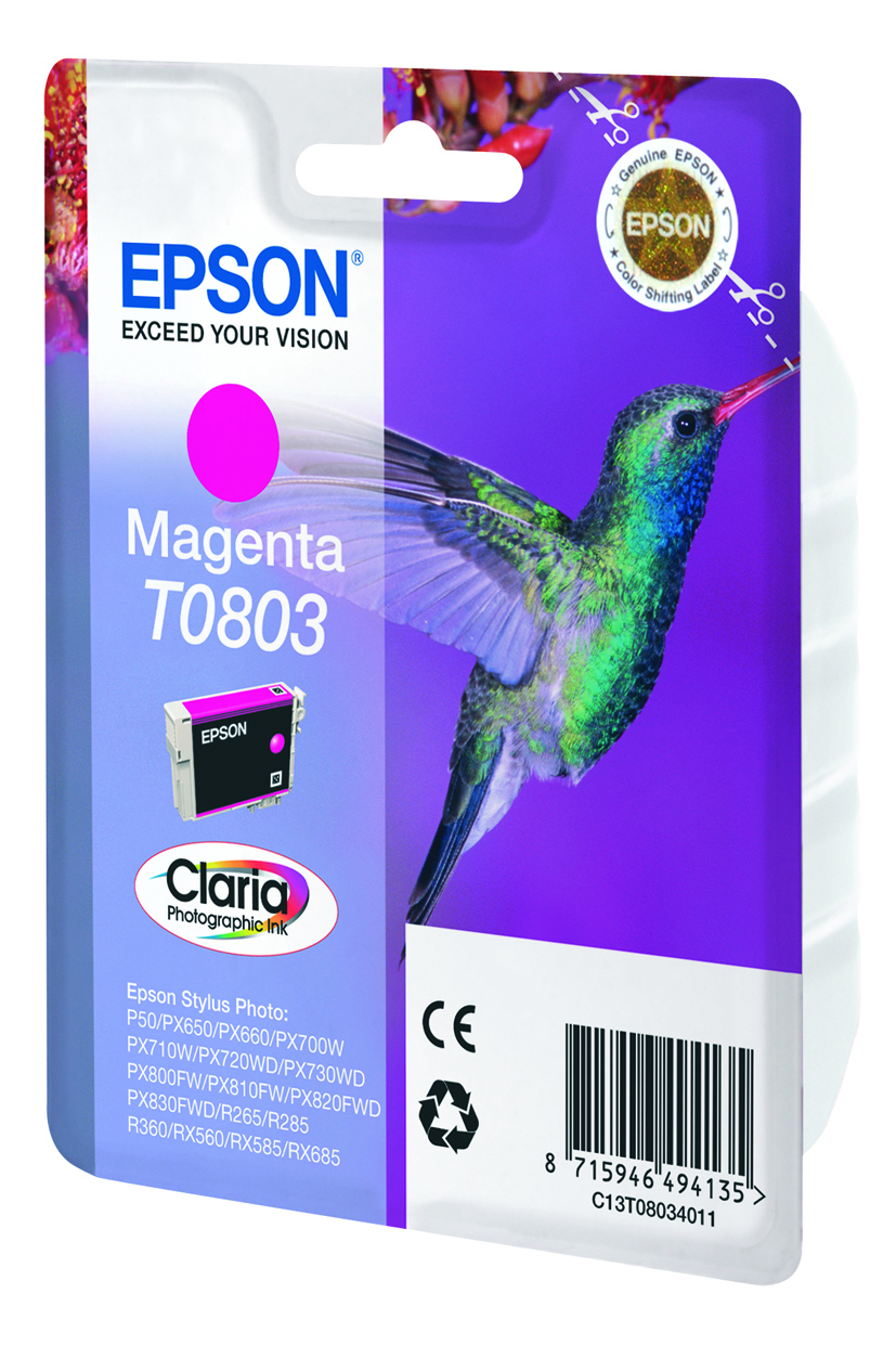 EPSON T0803 inktcartridge magenta standard capacity 7.4ml 46