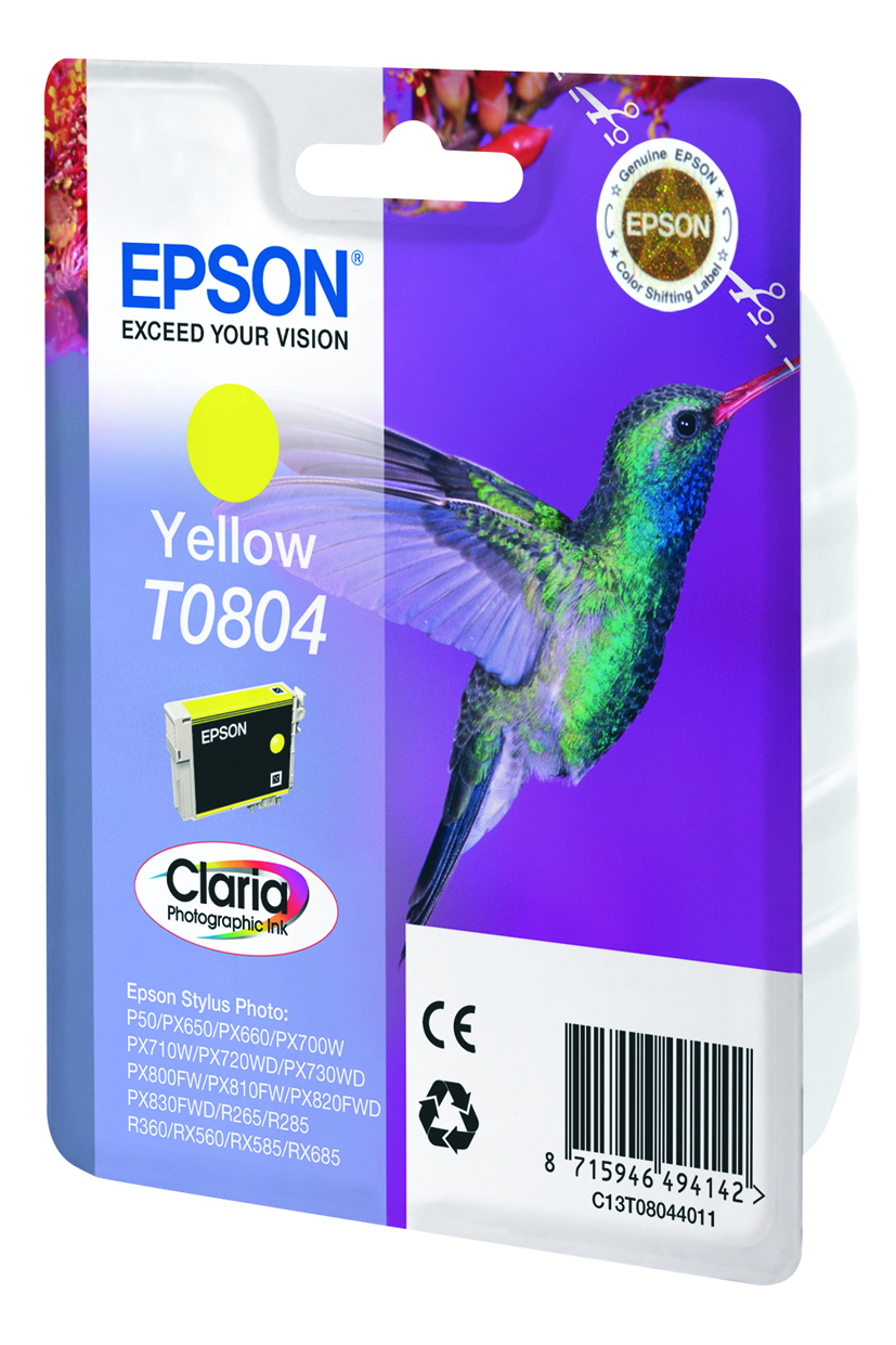 EPSON T0804 inktcartridge geel standard capacity 7.4ml 520 p
