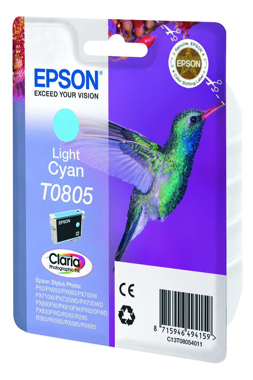 EPSON T0805 inktcartridge licht cyaan standard capacity 7.4m