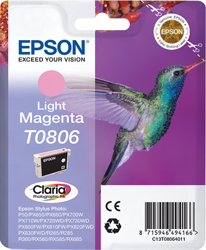 EPSON T0806 inktcartridge licht magenta standard capacity 7.