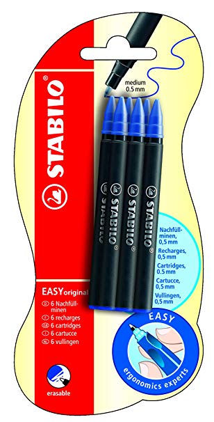 STABILO EASY REFILLS 6 BLAUW      BL