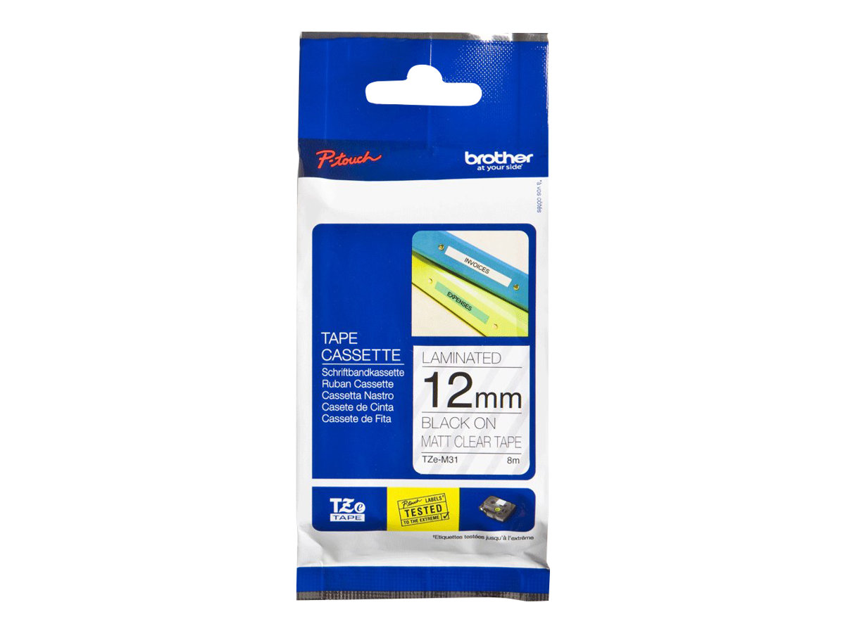 BROTHER P-Touch TZE-M31 black on clear-matt 12mm