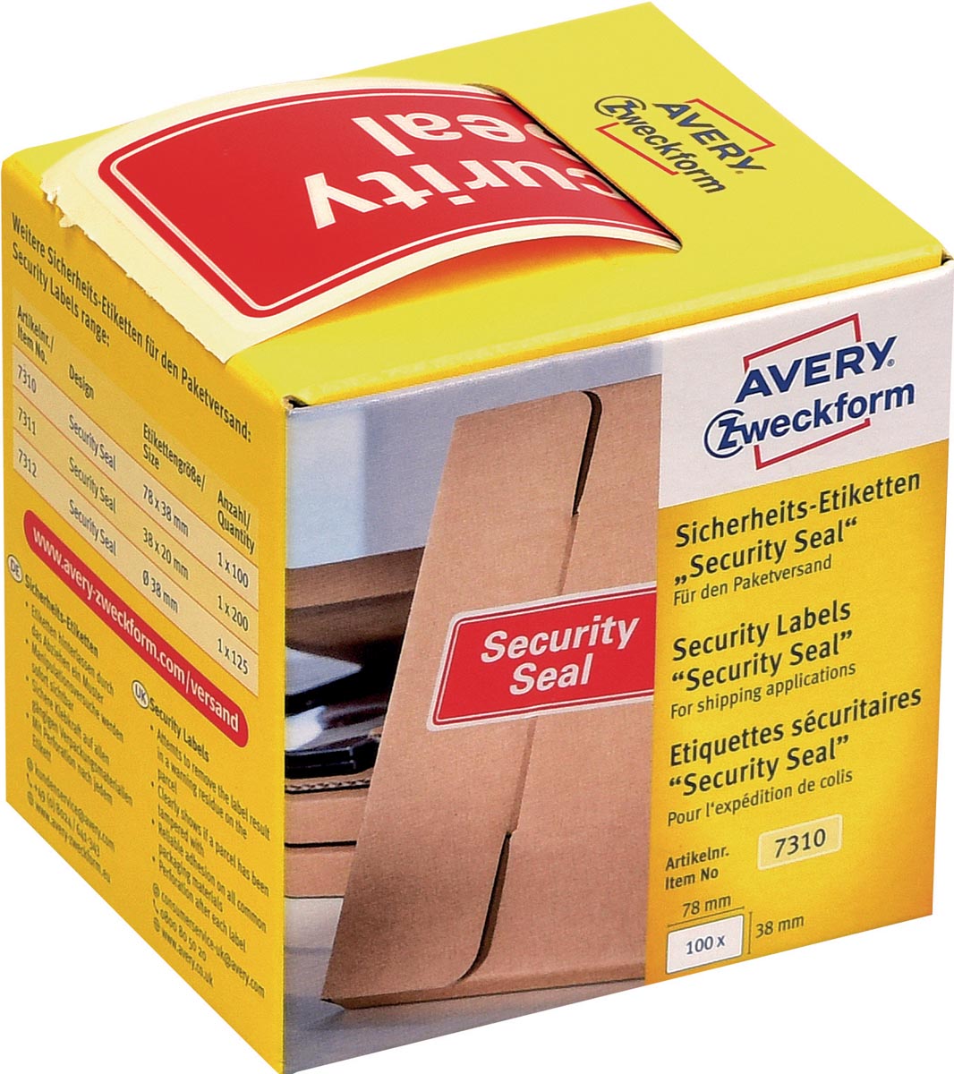 AVERY SECURITY ETIKETTEN 100ST