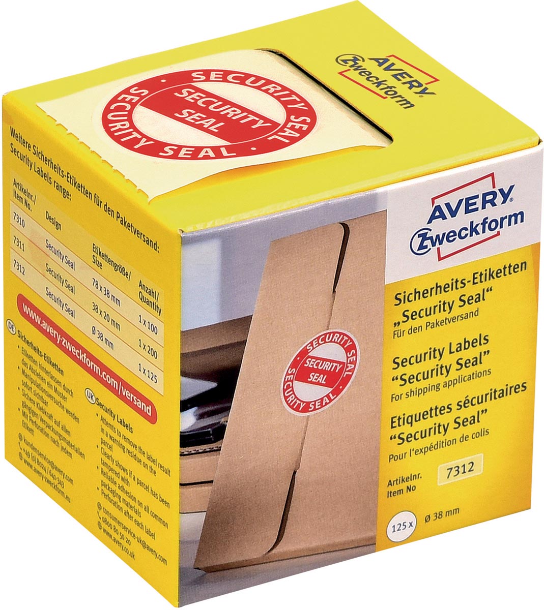 AVERY SECURITY ETIKETTEN 125ST