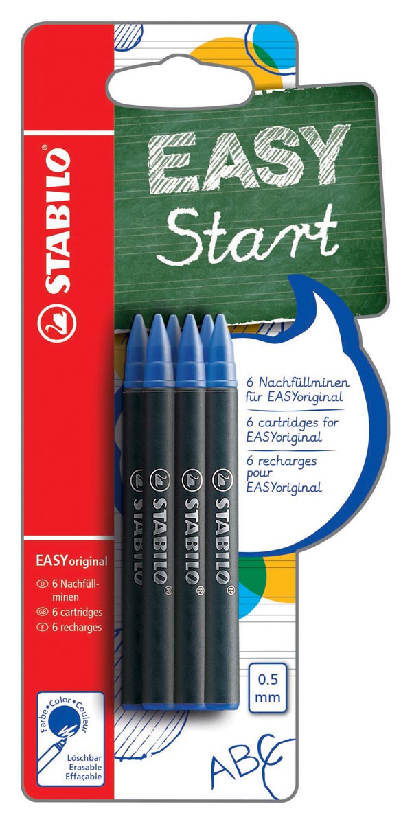 STABILO EASYORIG VULLING MED BLAUW BLS 6X