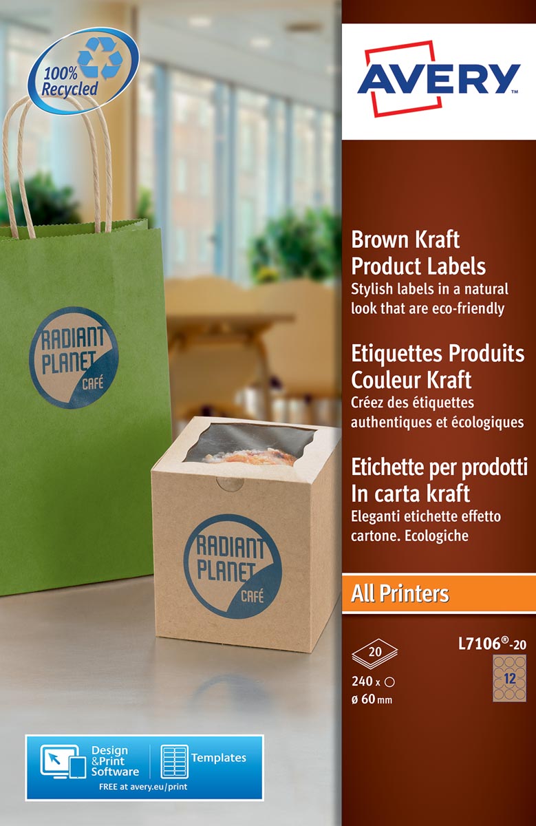 ETIK ROND Ï60MM 240ST KRAFT