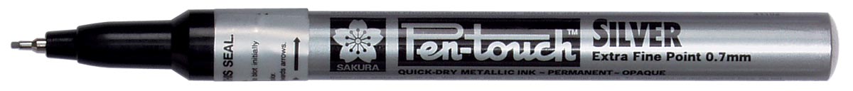 MARKER PEN-TOUCH 0,7 EF ZILVER