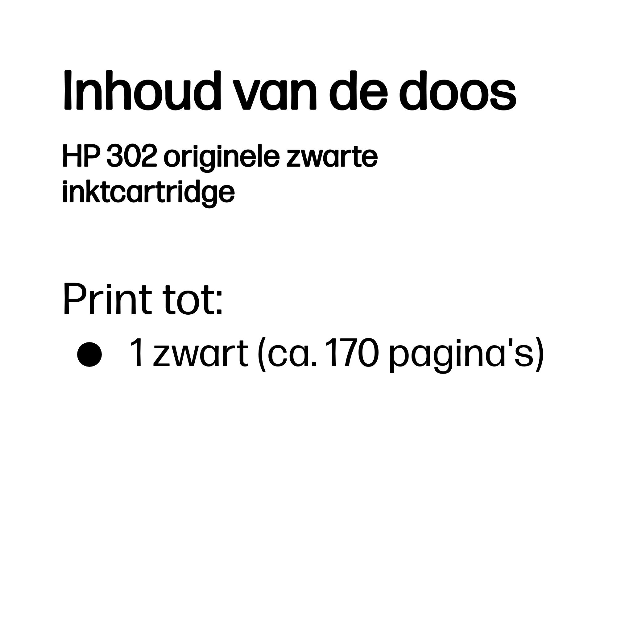 HP 302 original Ink cartridge F6U66AE UUS black