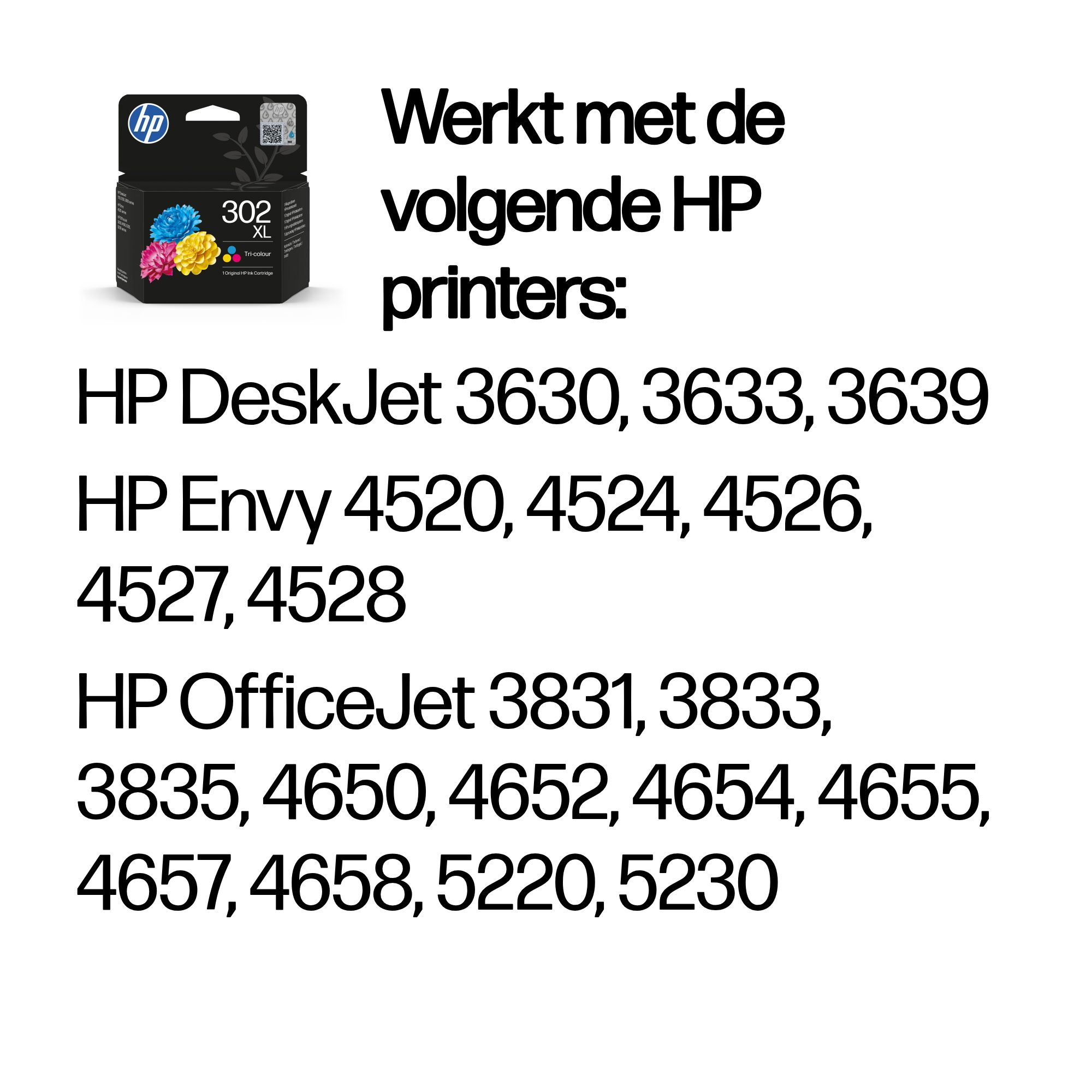 HP 302XL original Ink cartridge F6U67AE UUS Tri-color