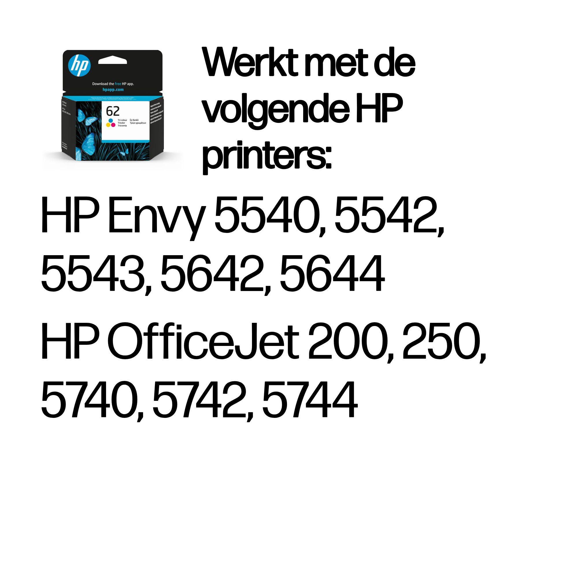 HP 62 original Ink cartridge C2P06AE UUS tri-colour standard