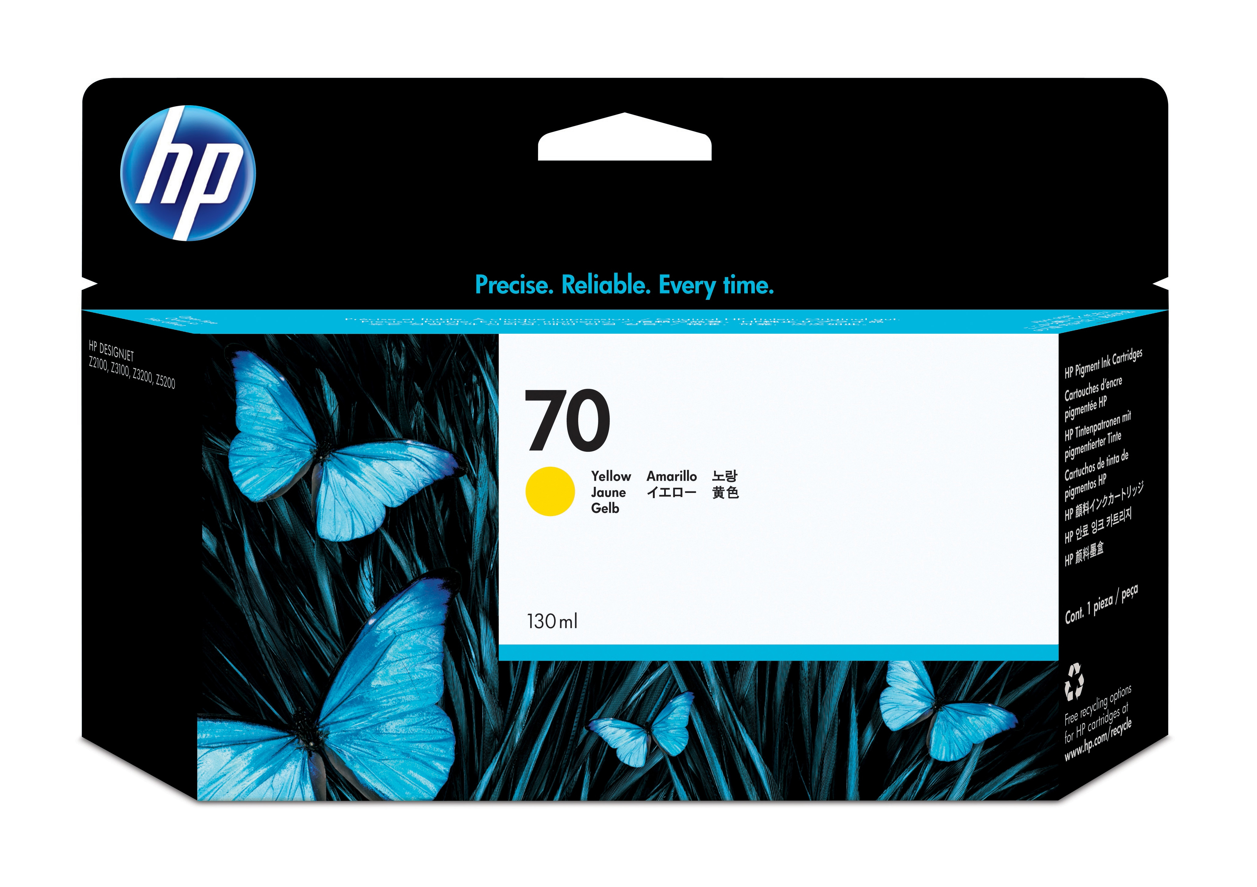 HP 70 original Ink cartridge C9454A yellow standard capacity