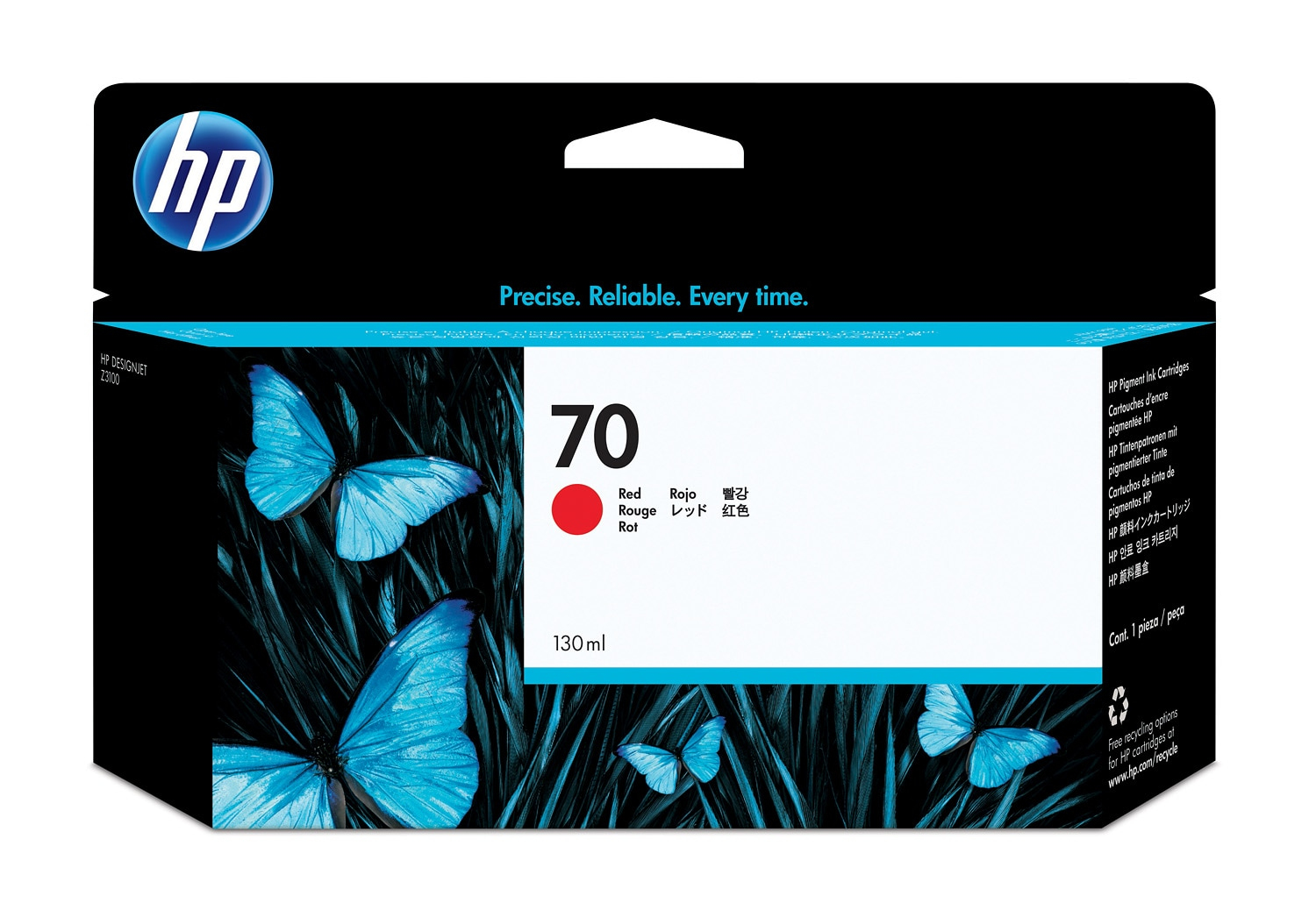HP 70 original Ink cartridge C9456A red standard capacity 13