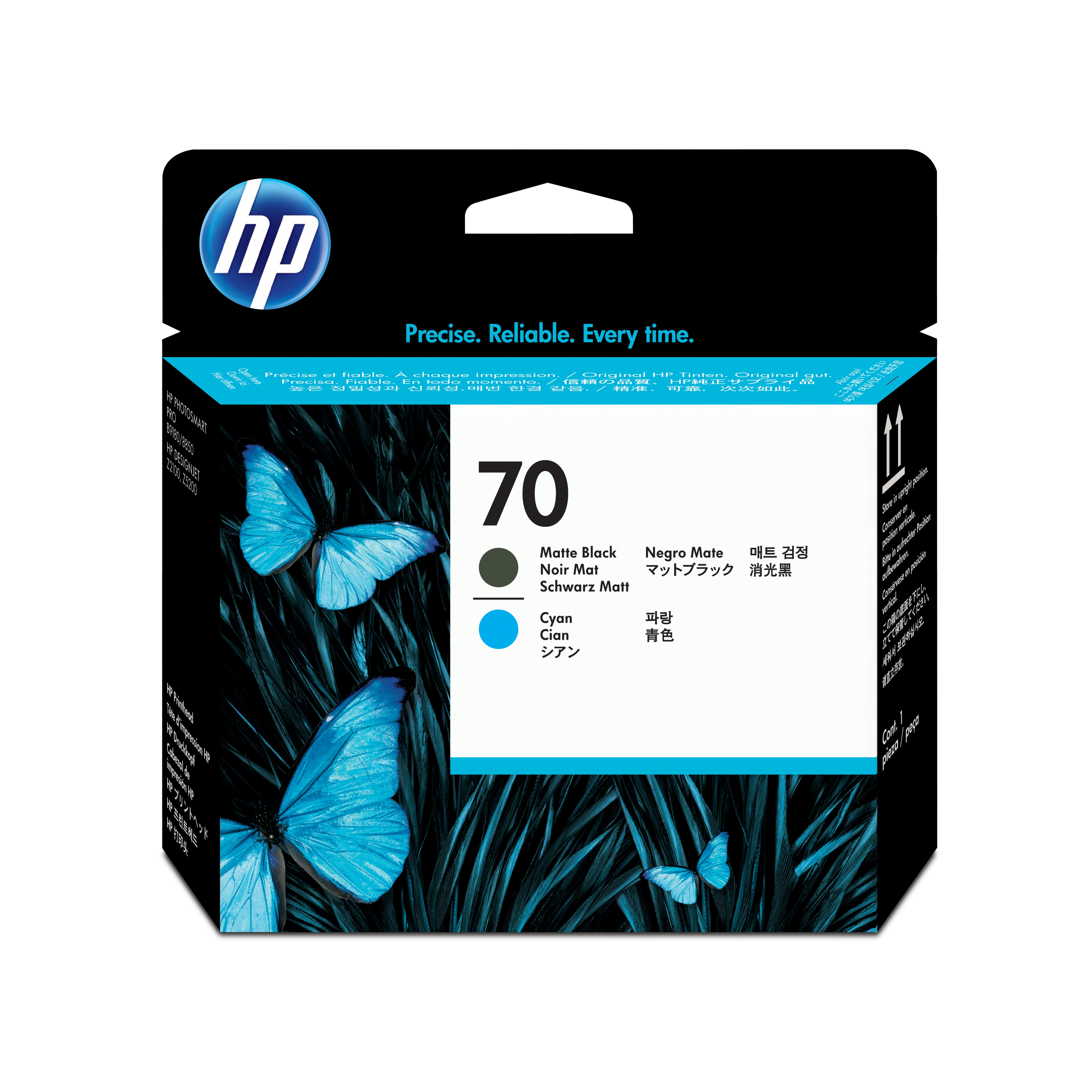 HP 70 original printhead C9404A matte black and cyan standar