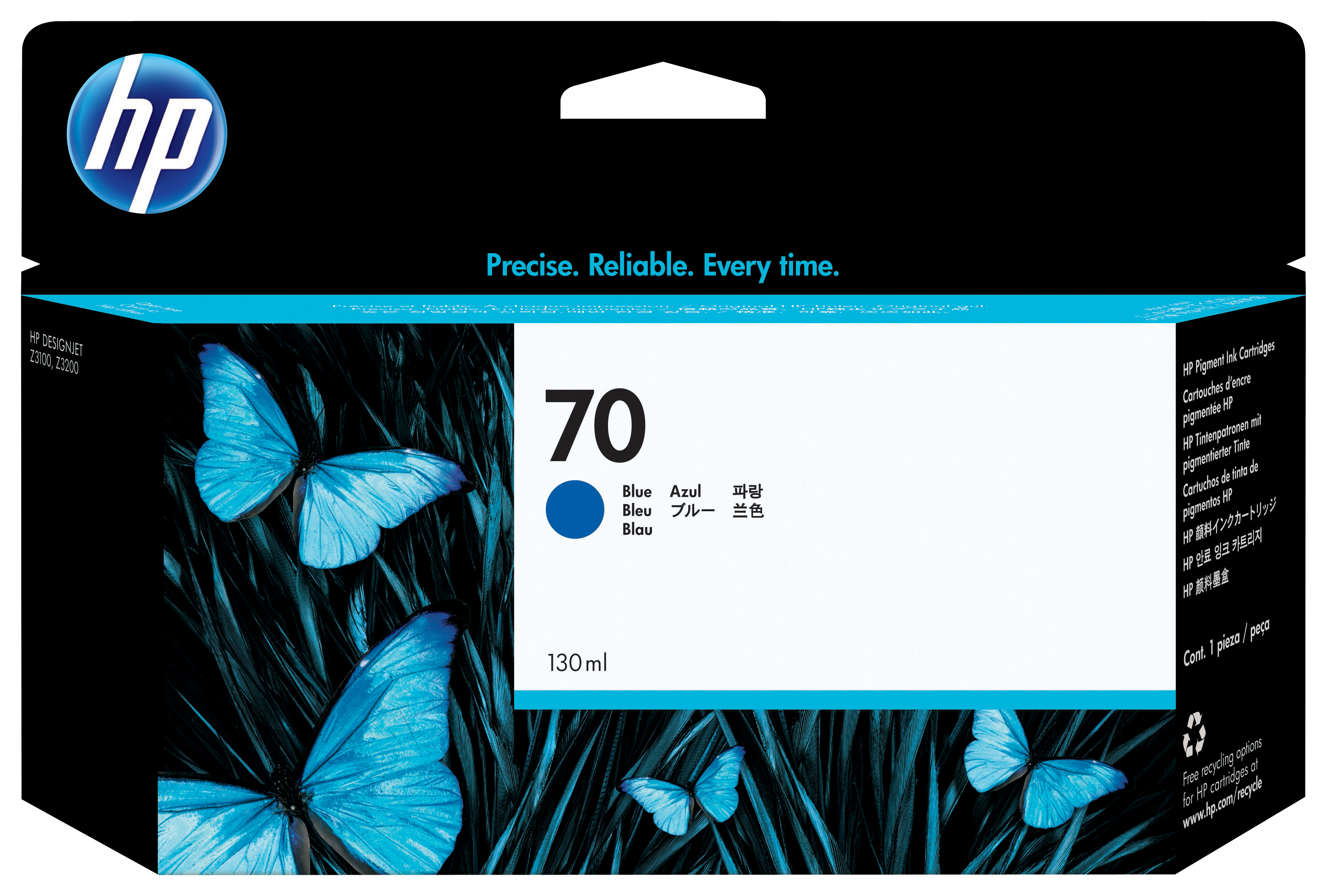 HP 70 original Ink cartridge C9458A blue standard capacity 1