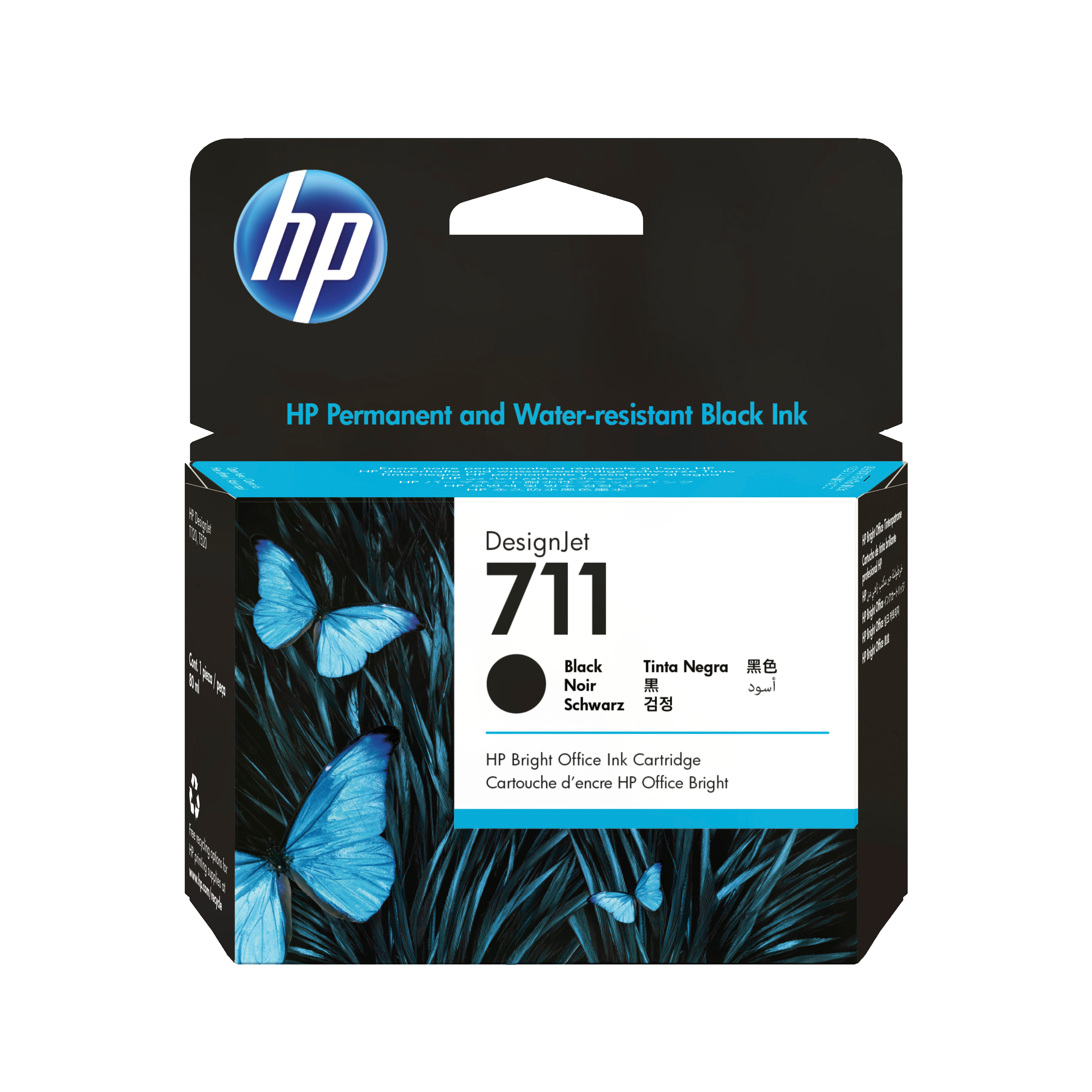 HP 711 original Ink cartridge CZ133A black high capacity 80m