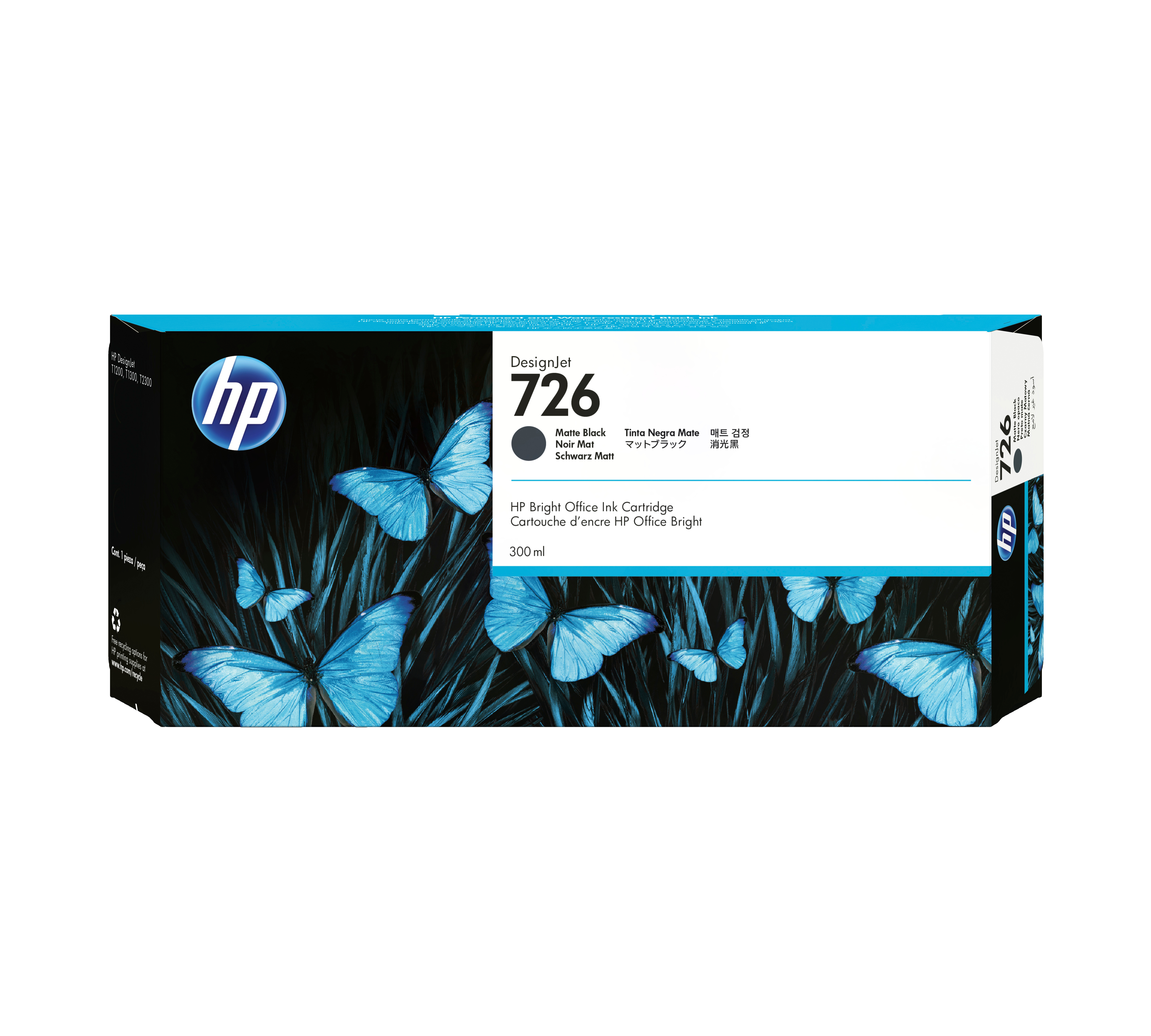 HP 726 original Ink cartridge CH575A matte black standard ca