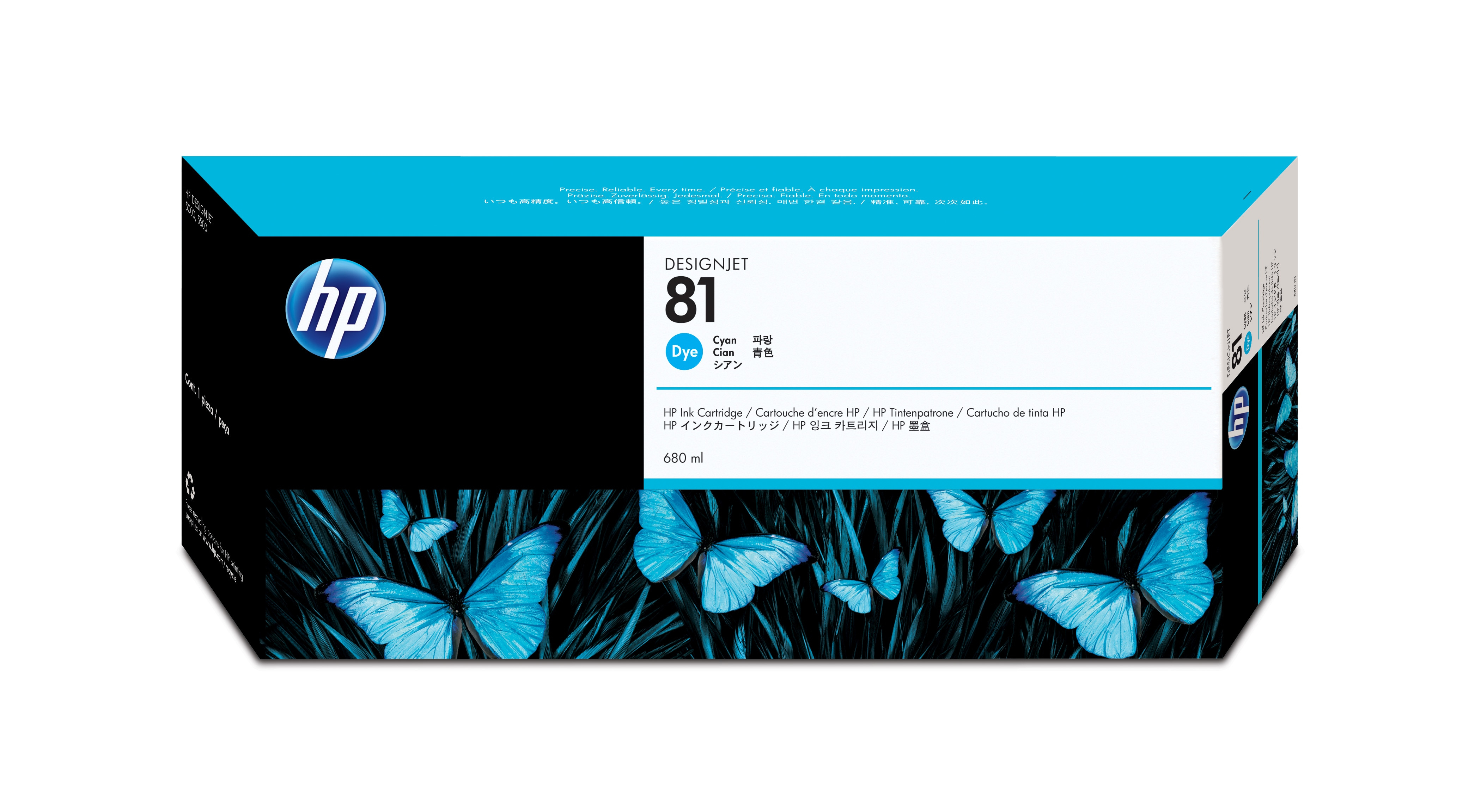 HP 81 original dye Ink cartridge C4931A cyan standard capaci