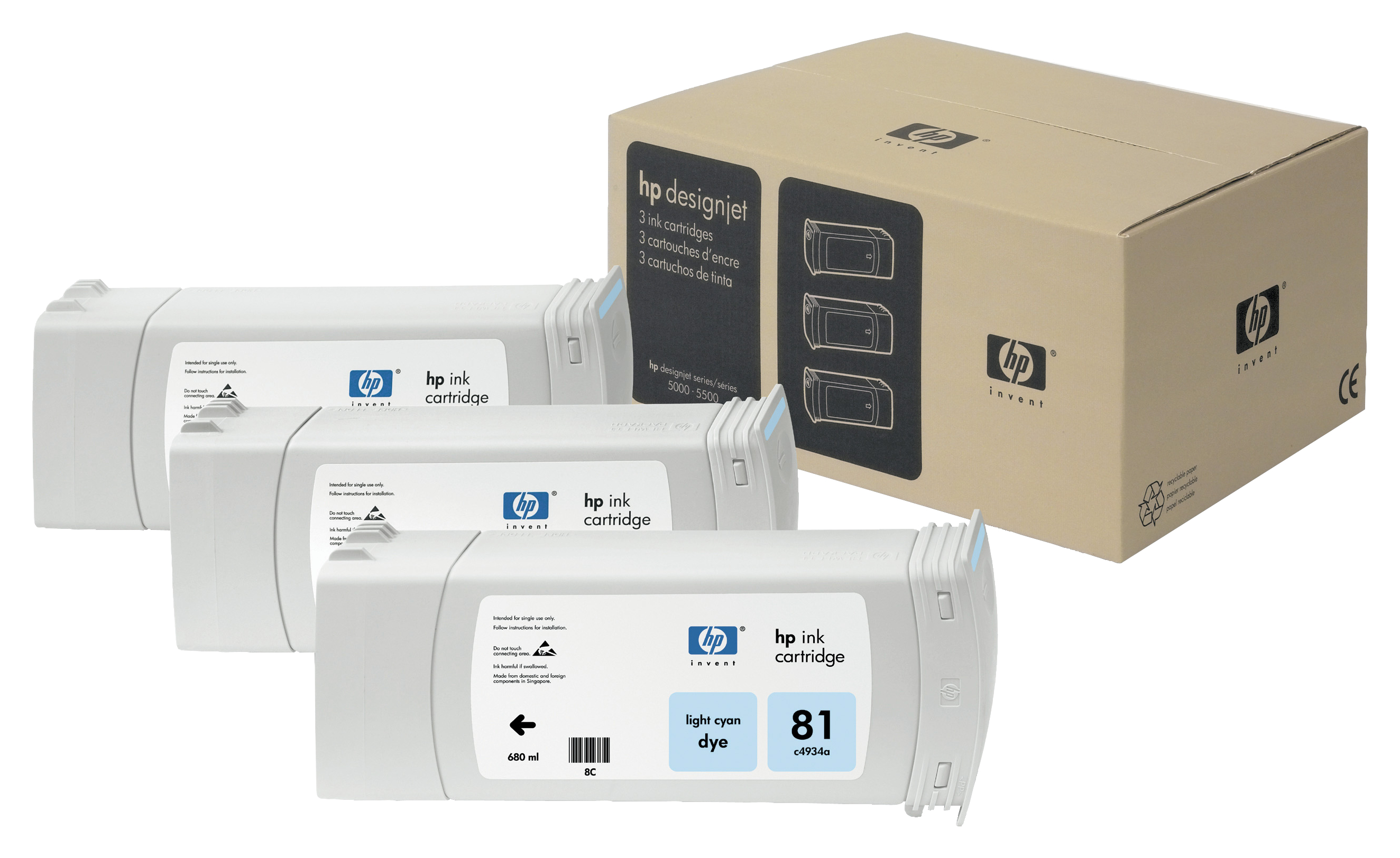 HP 81 original dye Ink cartridge C5070A light cyan standard