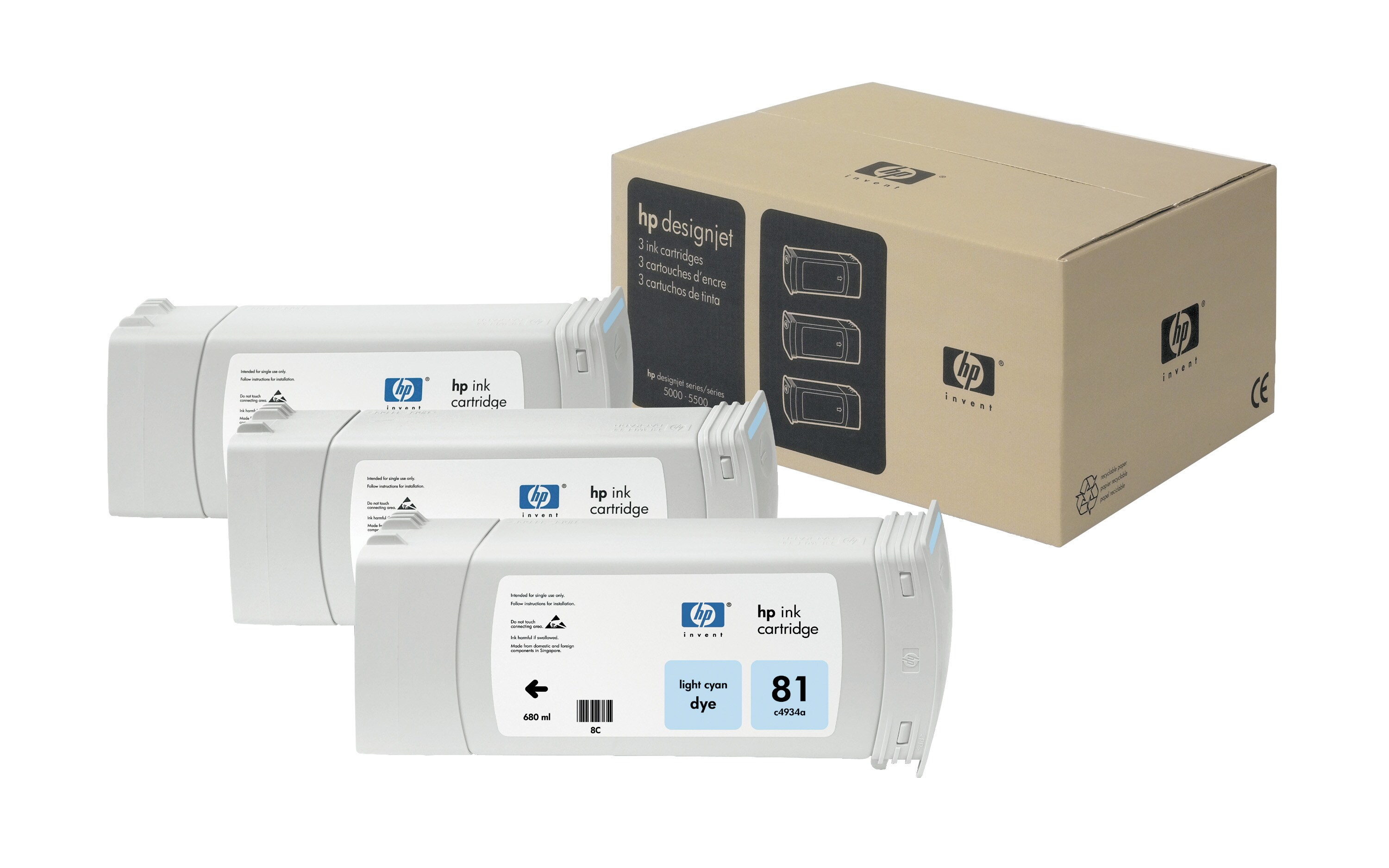 HP 81 original dye Ink cartridge C5070A light cyan standard