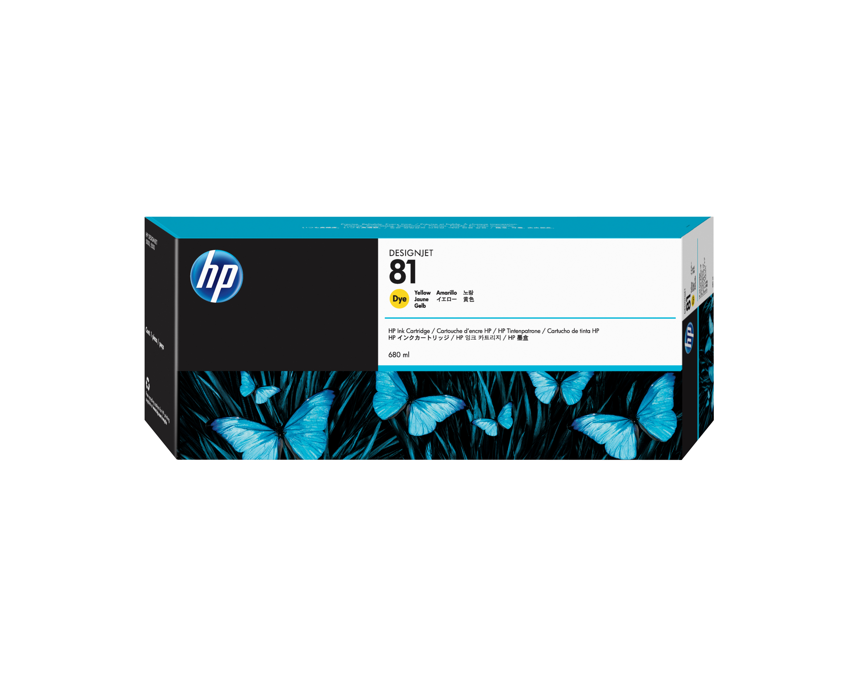 HP 81 original dye Ink cartridge C4933A yellow standard capa