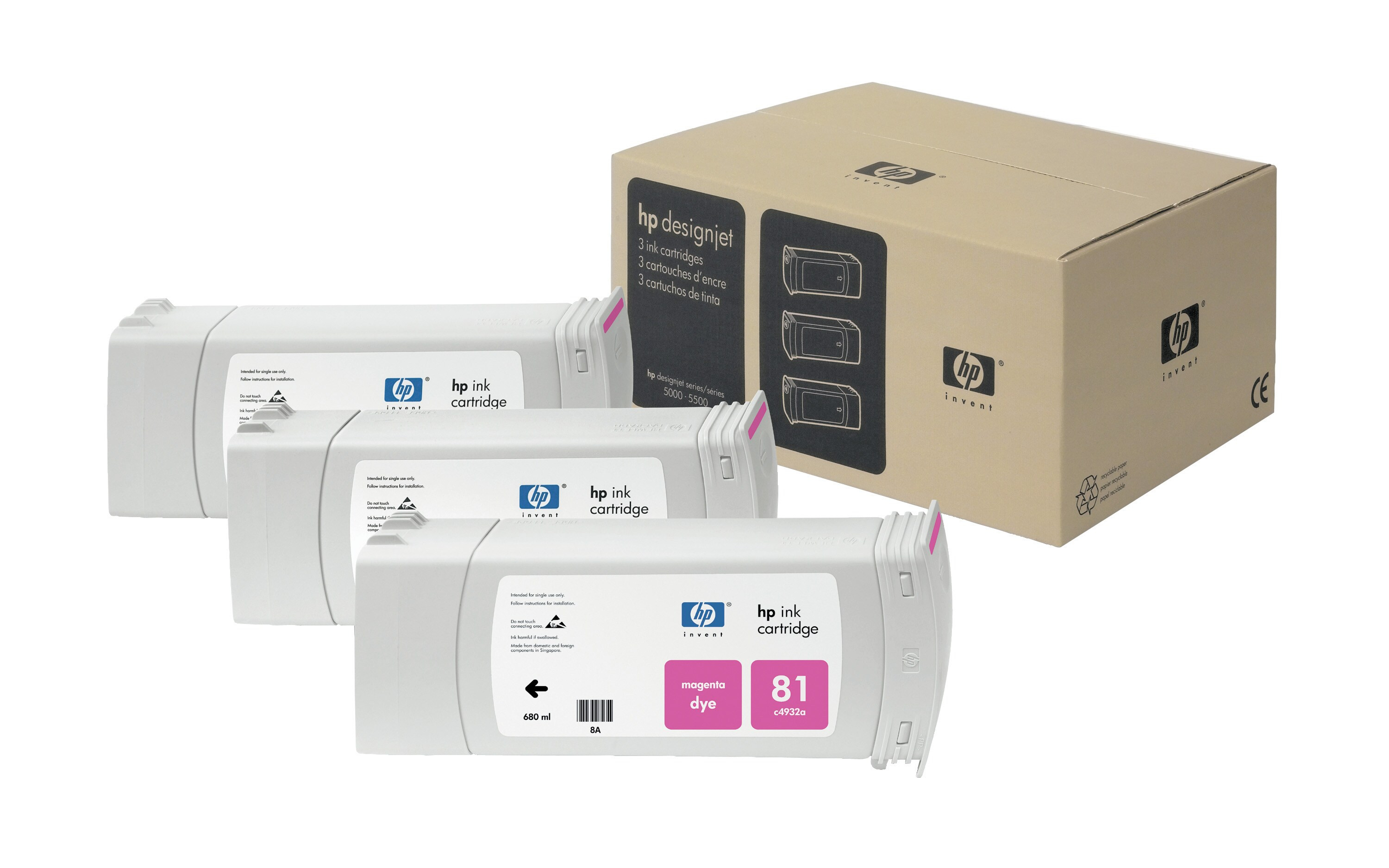 HP 81 orginele dye inktcartridge magenta standard capacity 3