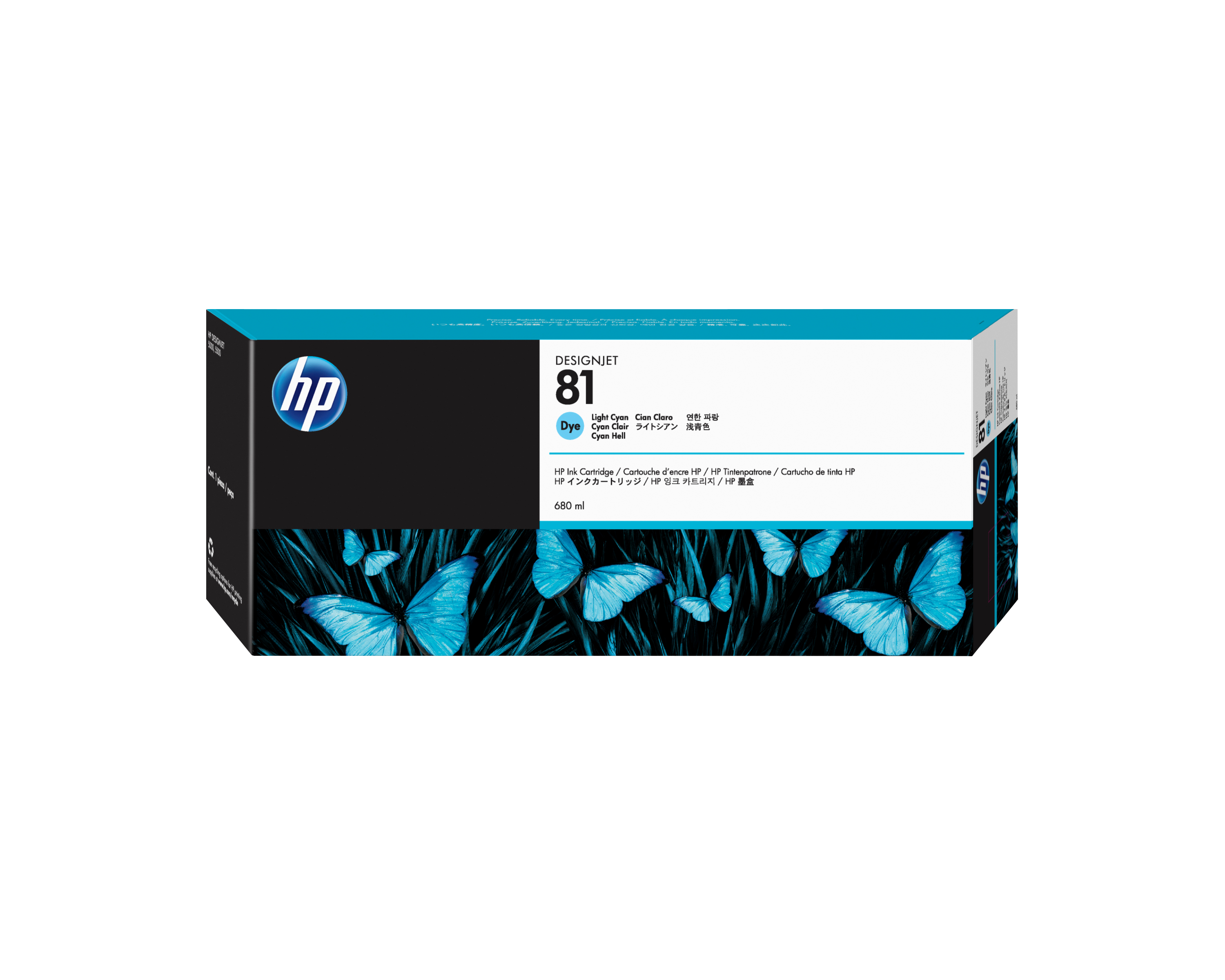 HP 81 original dye Ink cartridge C4934A light cyan standard