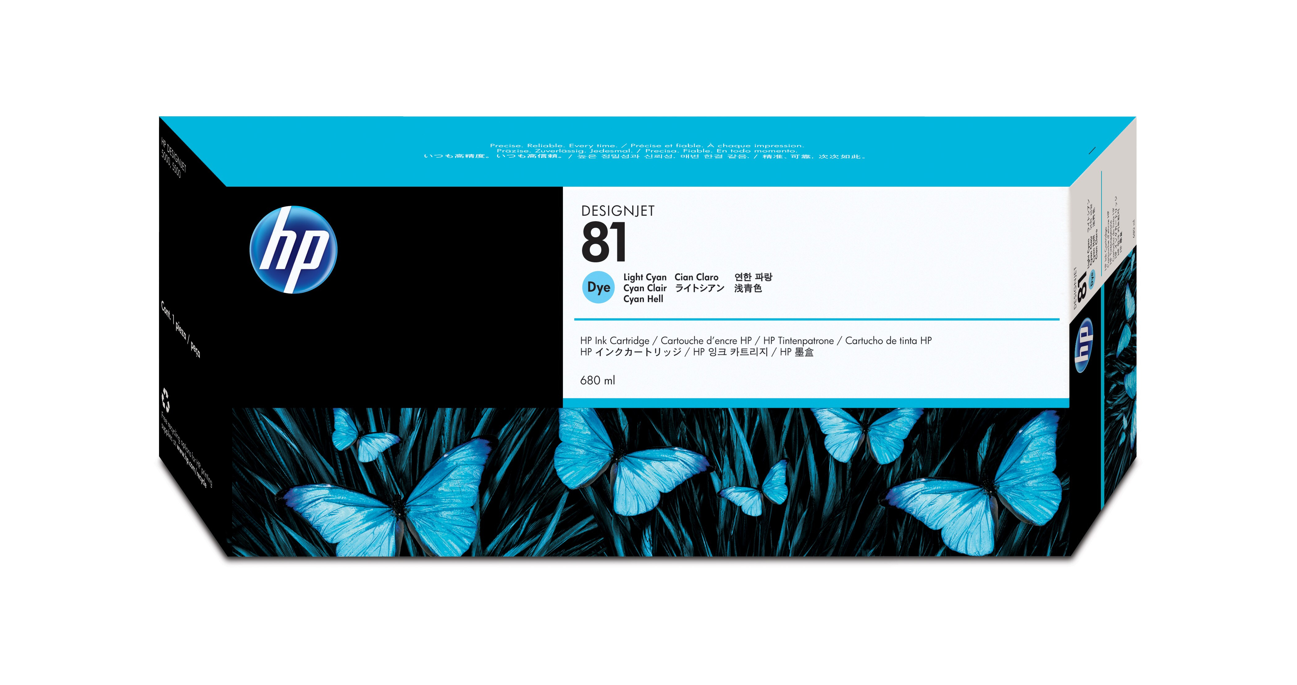 HP 81 original dye Ink cartridge C4934A light cyan standard