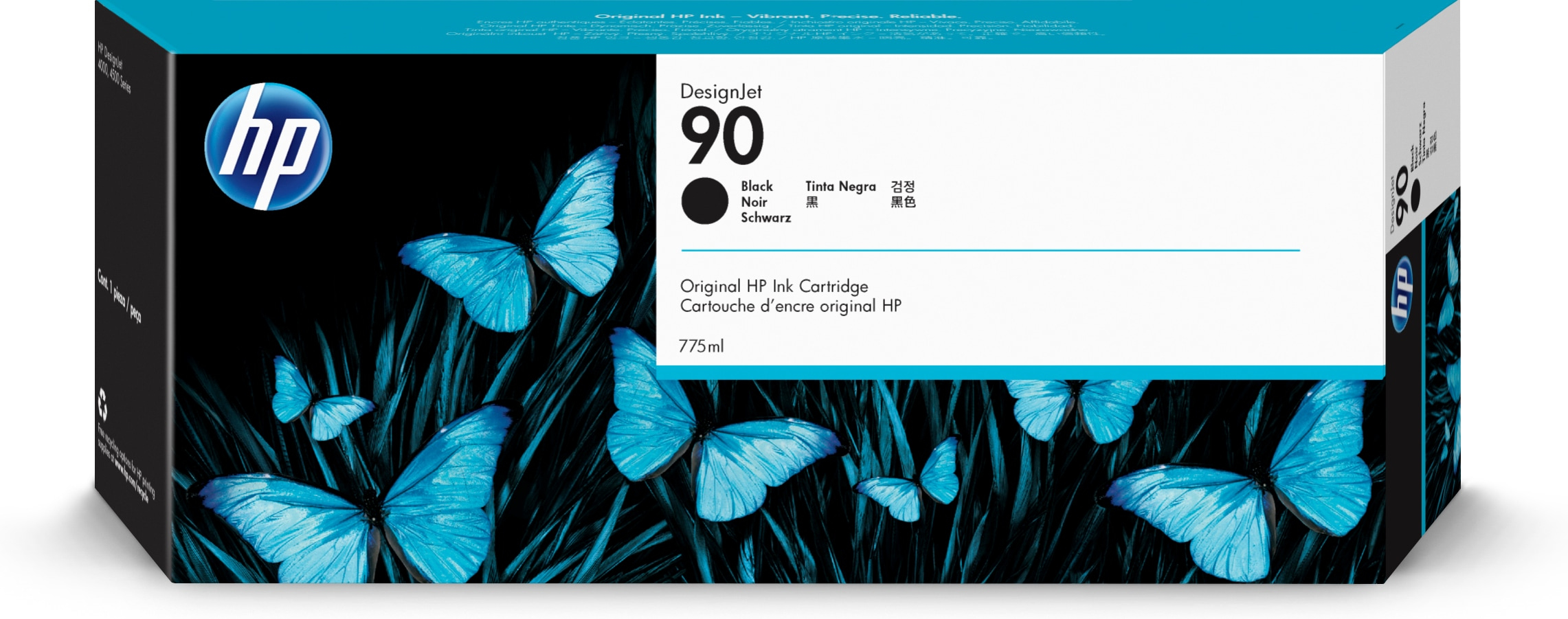 HP 90 originele ink cartridge zwart standard capacity 3 x 77