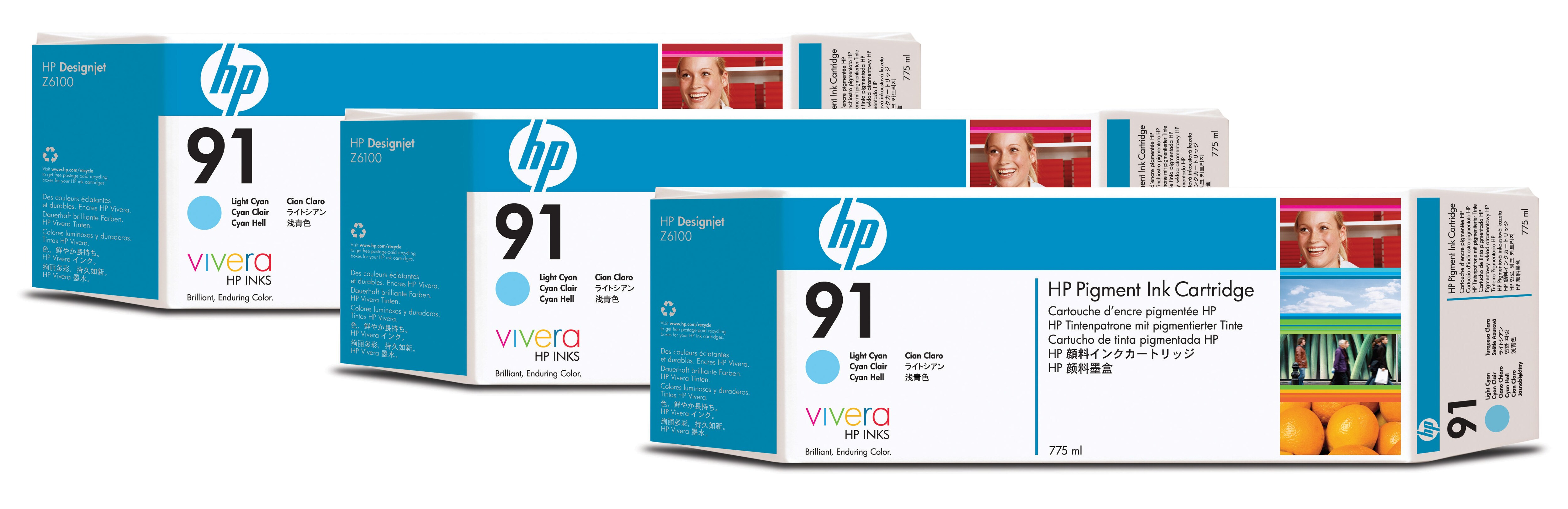 HP 91 originele ink cartridge licht cyaan standard capacity
