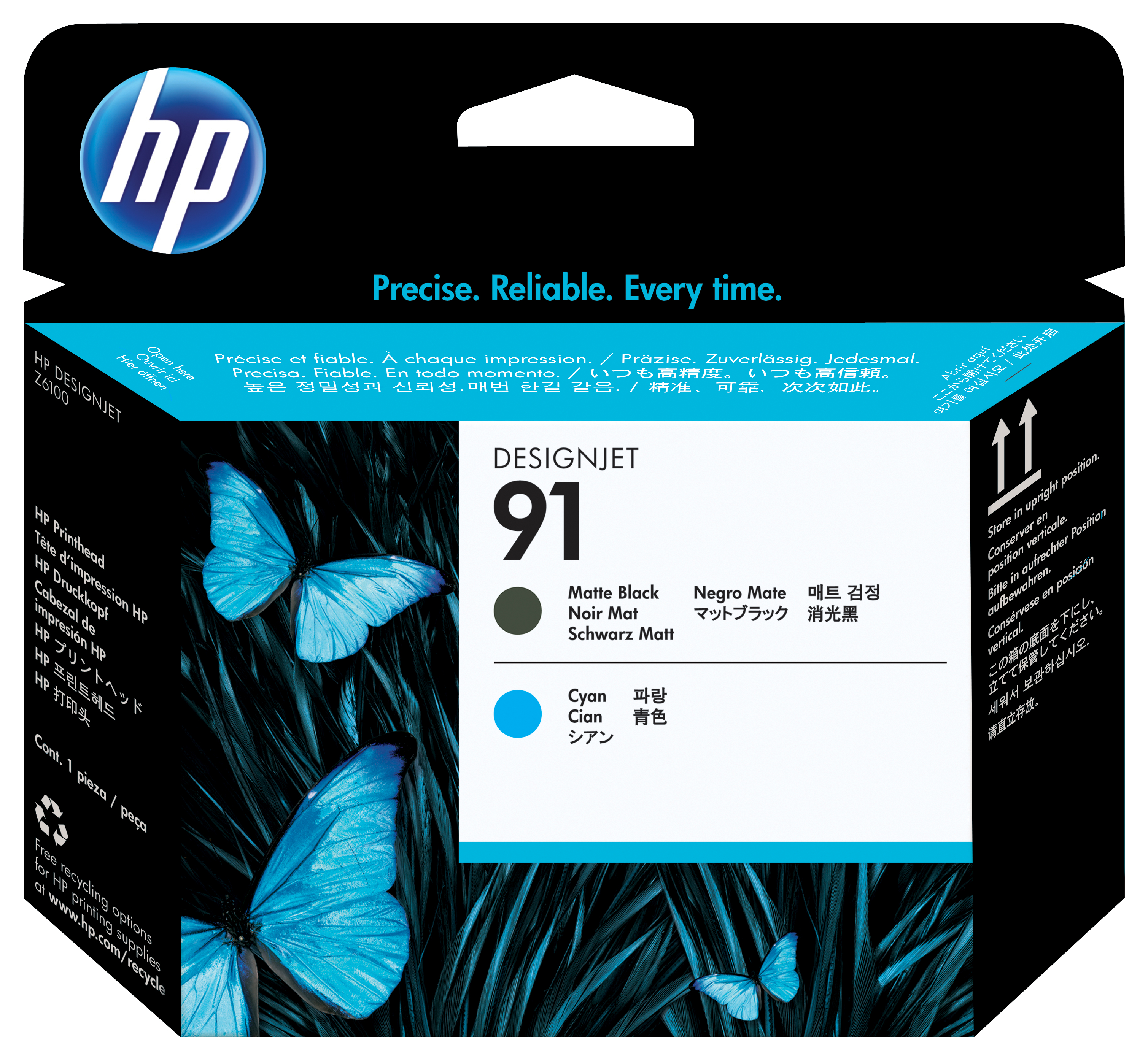 HP 91 original printhead C9460A matte black and cyan standar