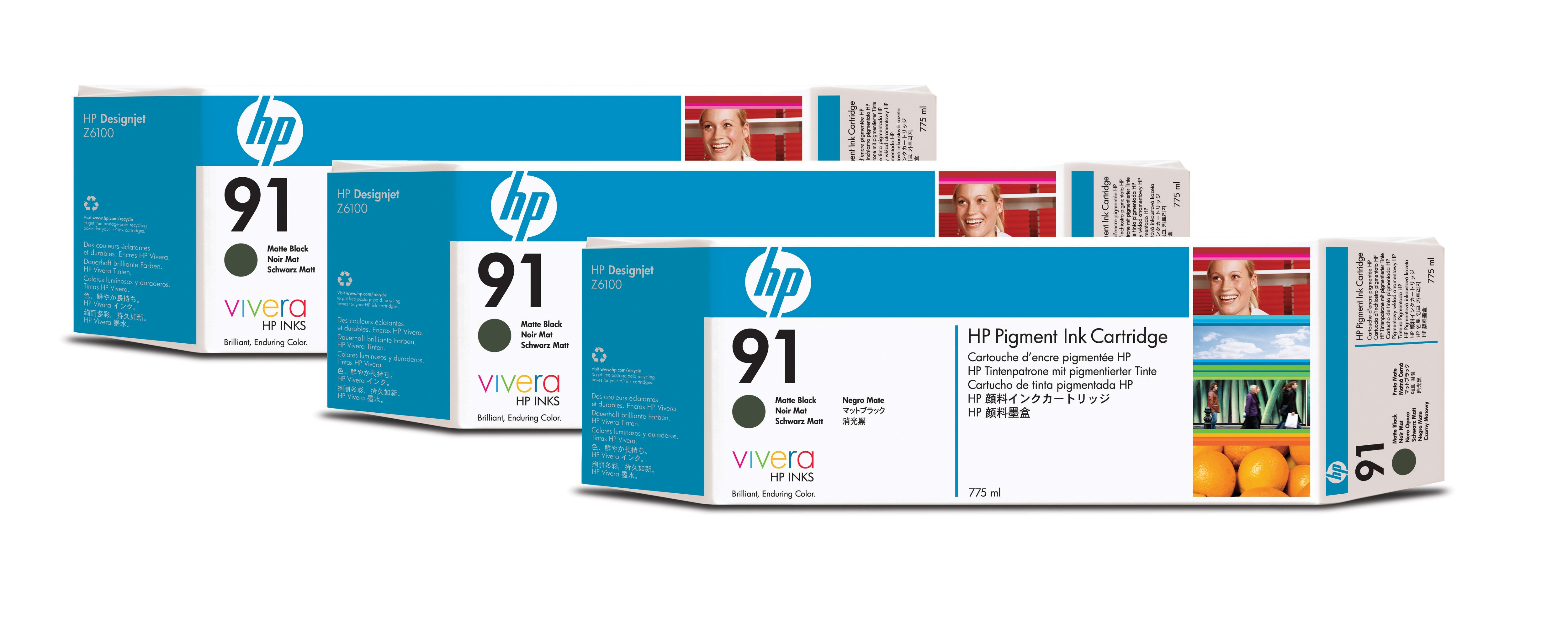 HP 91 originele ink cartridge matzwart standard capacity 3 x