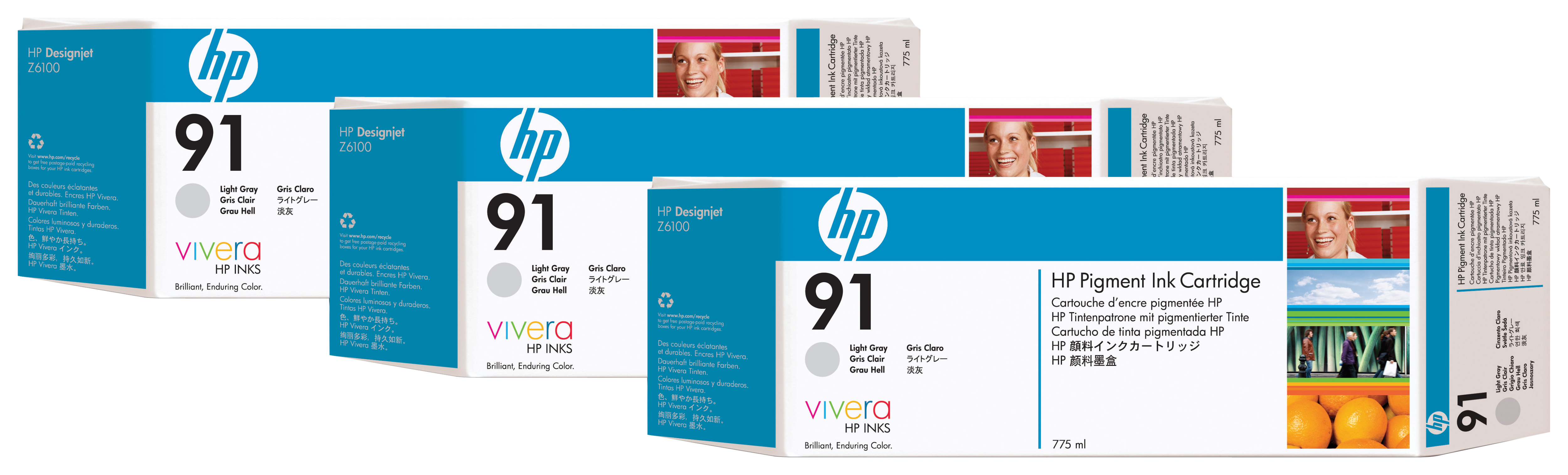 HP 91 originele ink cartridge lichtgrijs standard capacity 3