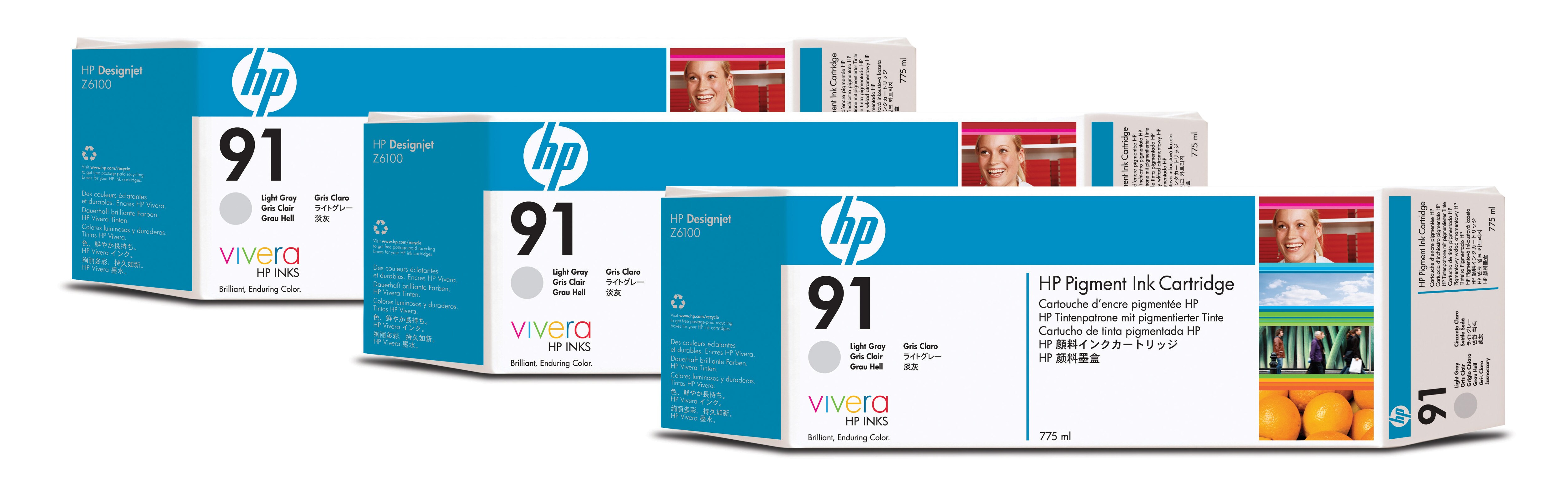 HP 91 originele ink cartridge lichtgrijs standard capacity 3