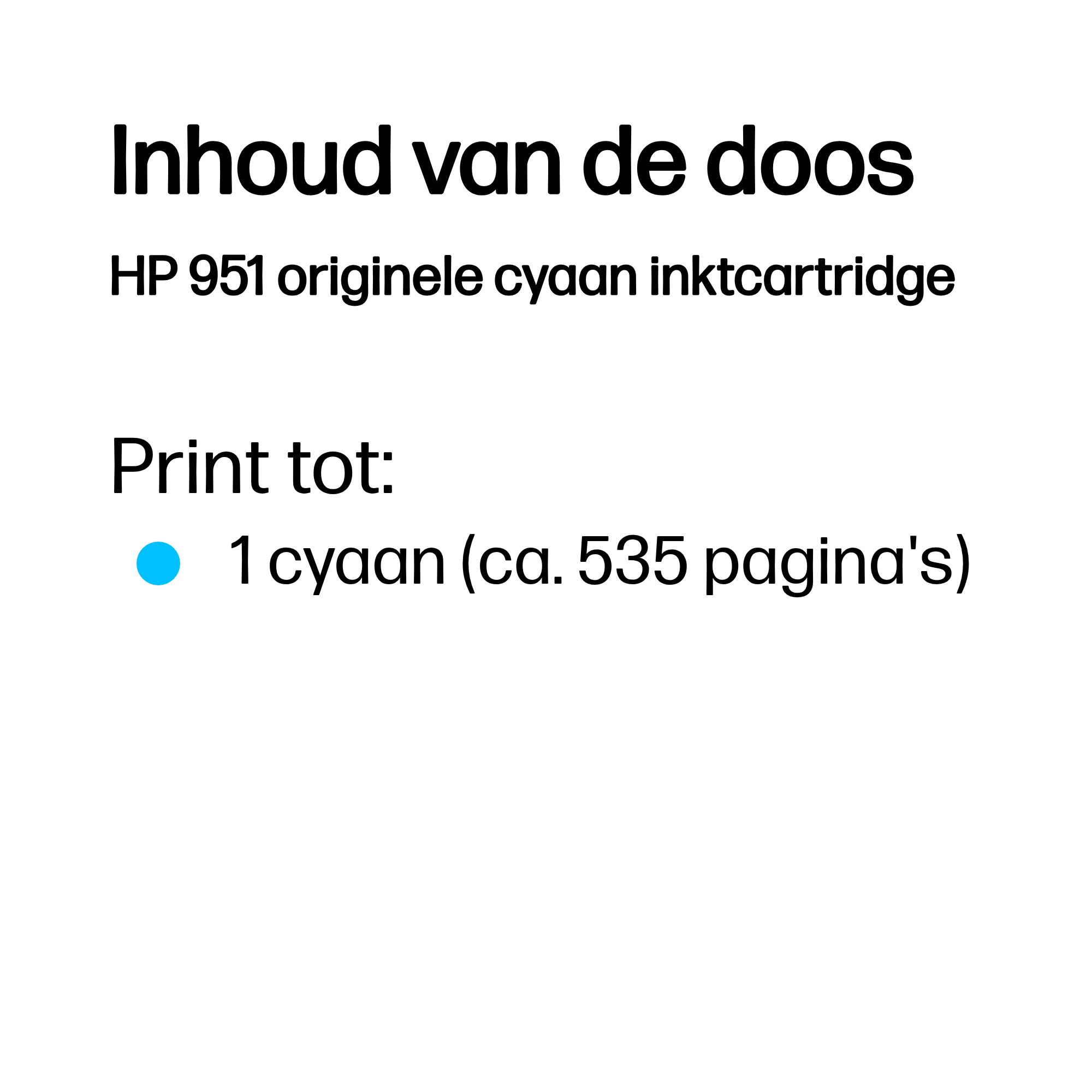 HP 951 original Ink cartridge CN050AE BGX cyan standard capa