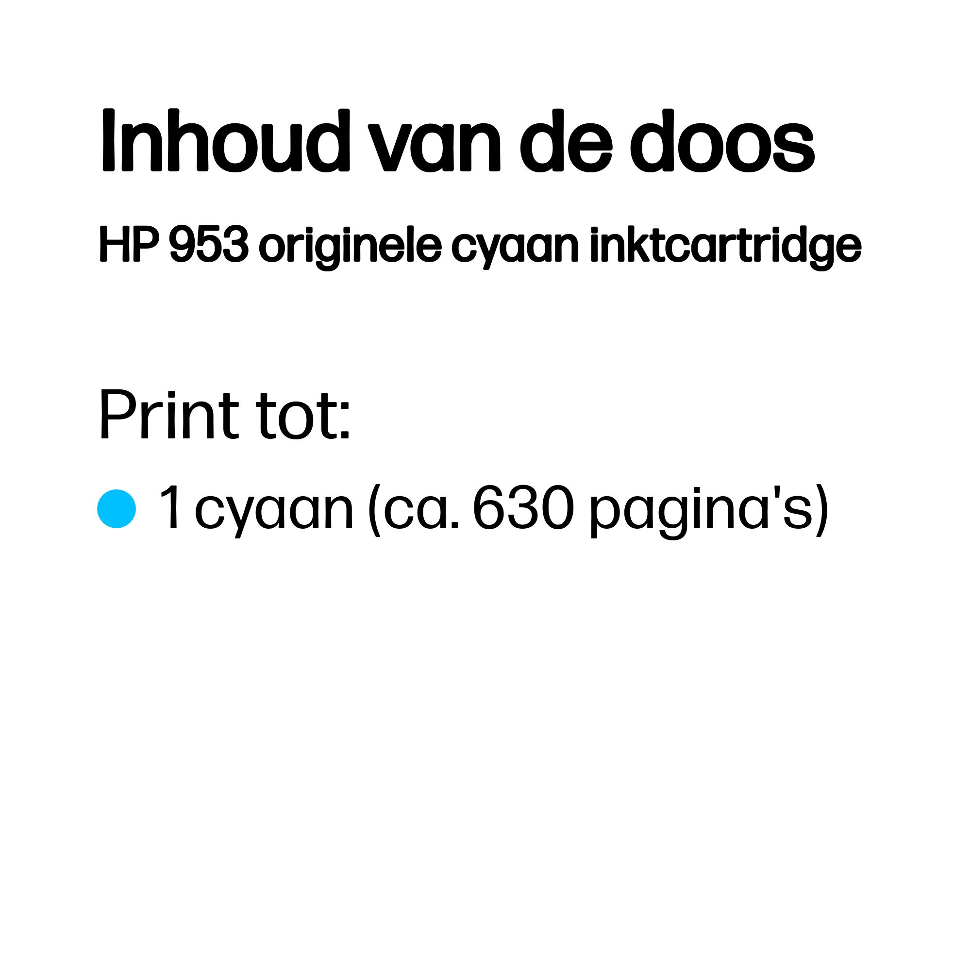 HP 953 original Ink cartridge F6U12AE BGX Cyan 700 Pages HP 953 original Ink cartridge F6U12AE BGX Cyan 700 Pages