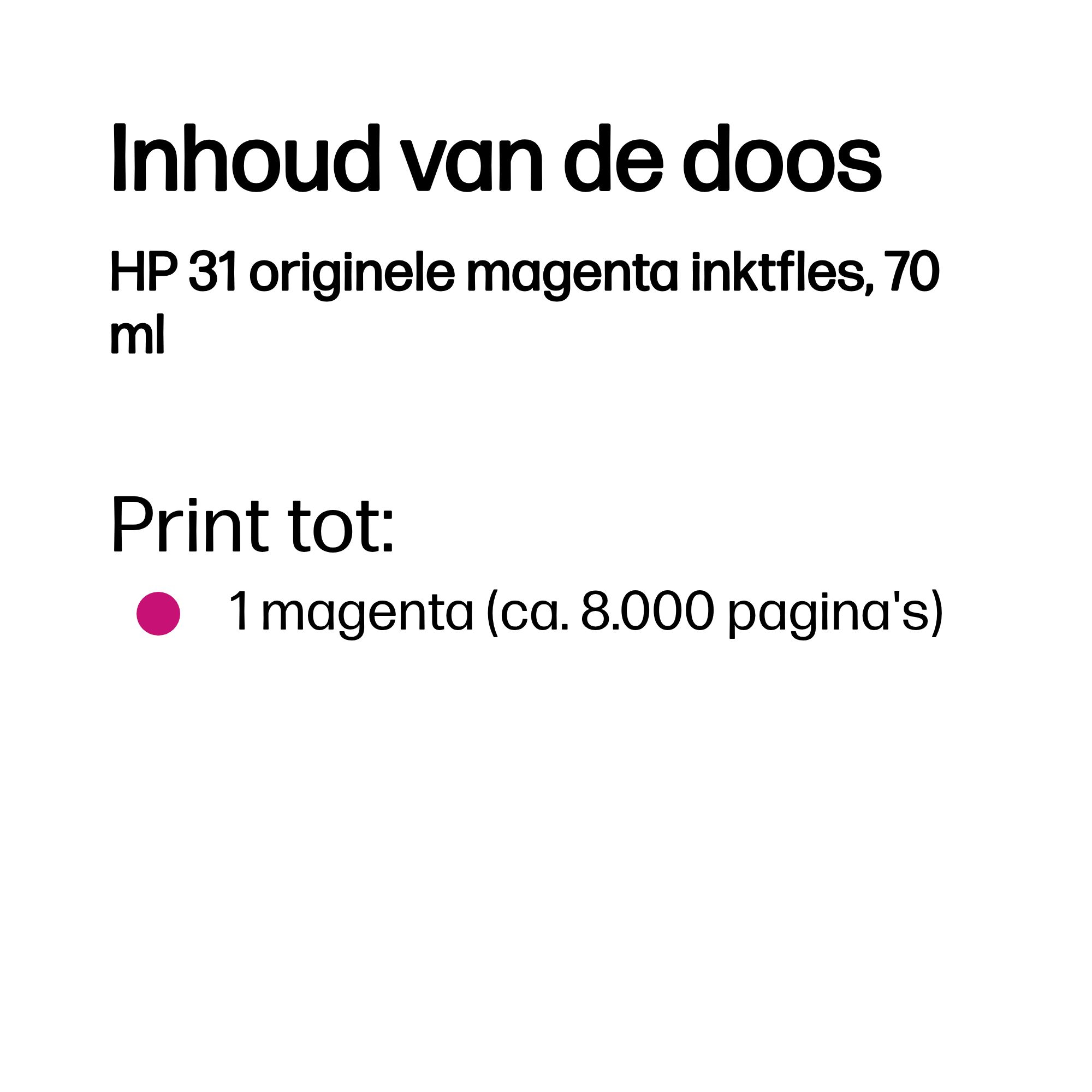 HP 31 Magenta Original Ink Bottle