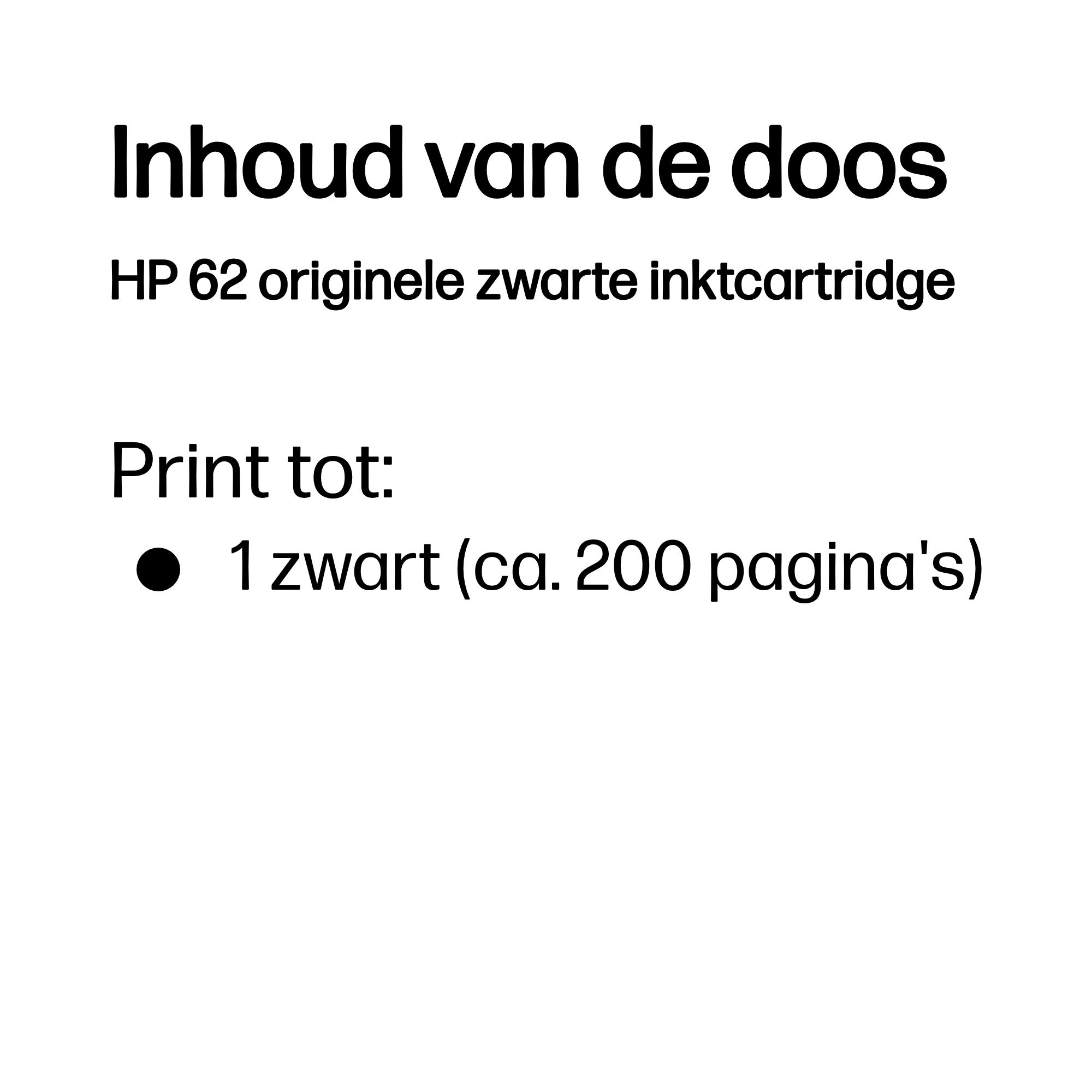 HP 62 Black Original Ink Cartridge
