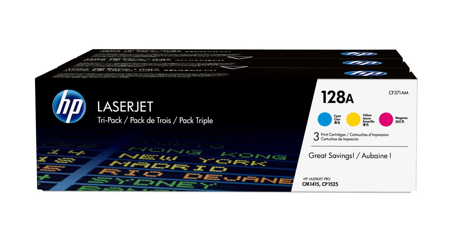 HP 128A original Toner cartridge CF371AM cyan magenta yellow
