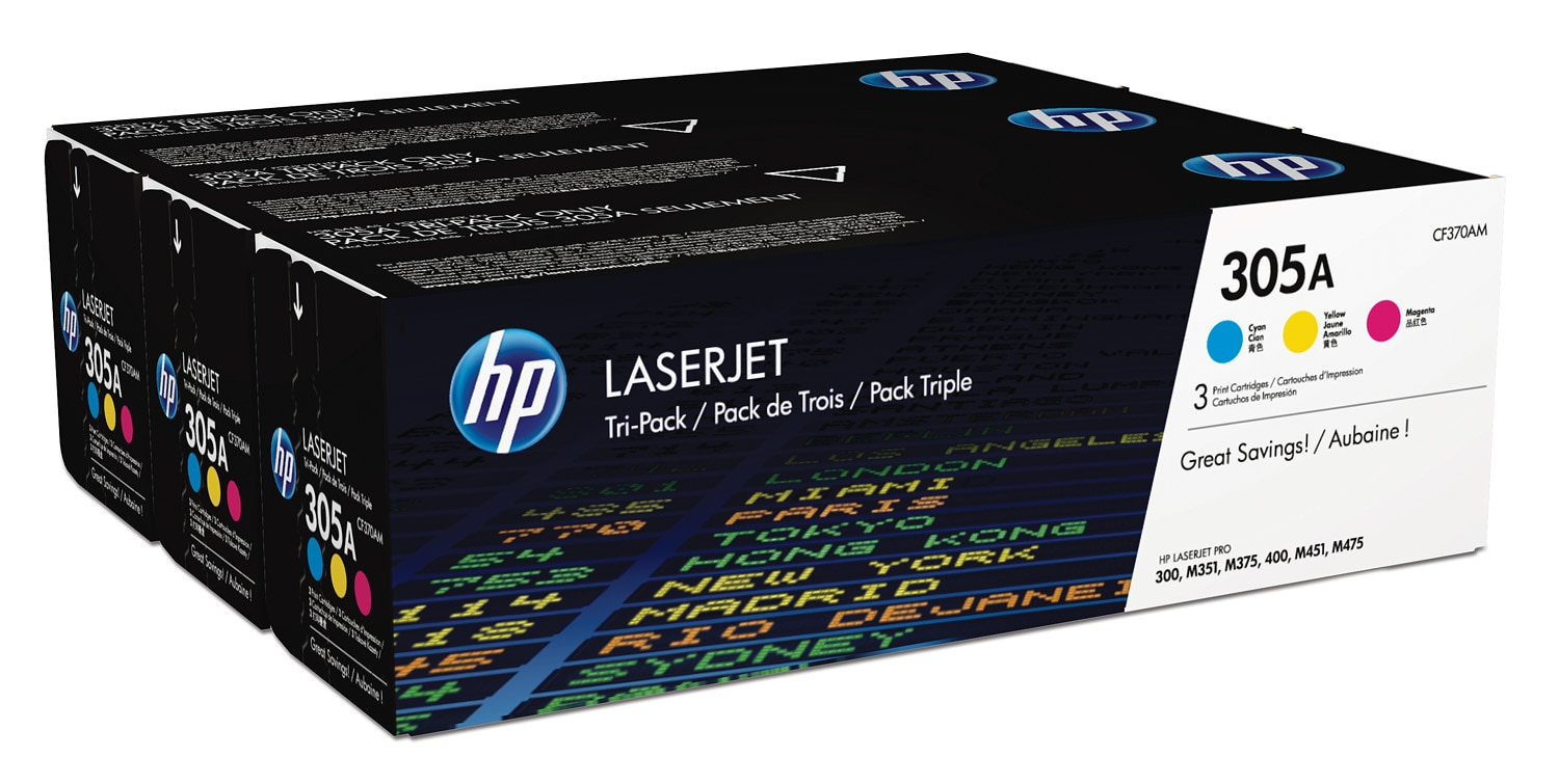 HP 305A original Toner cartridge CF370AM cyan magenta yellow