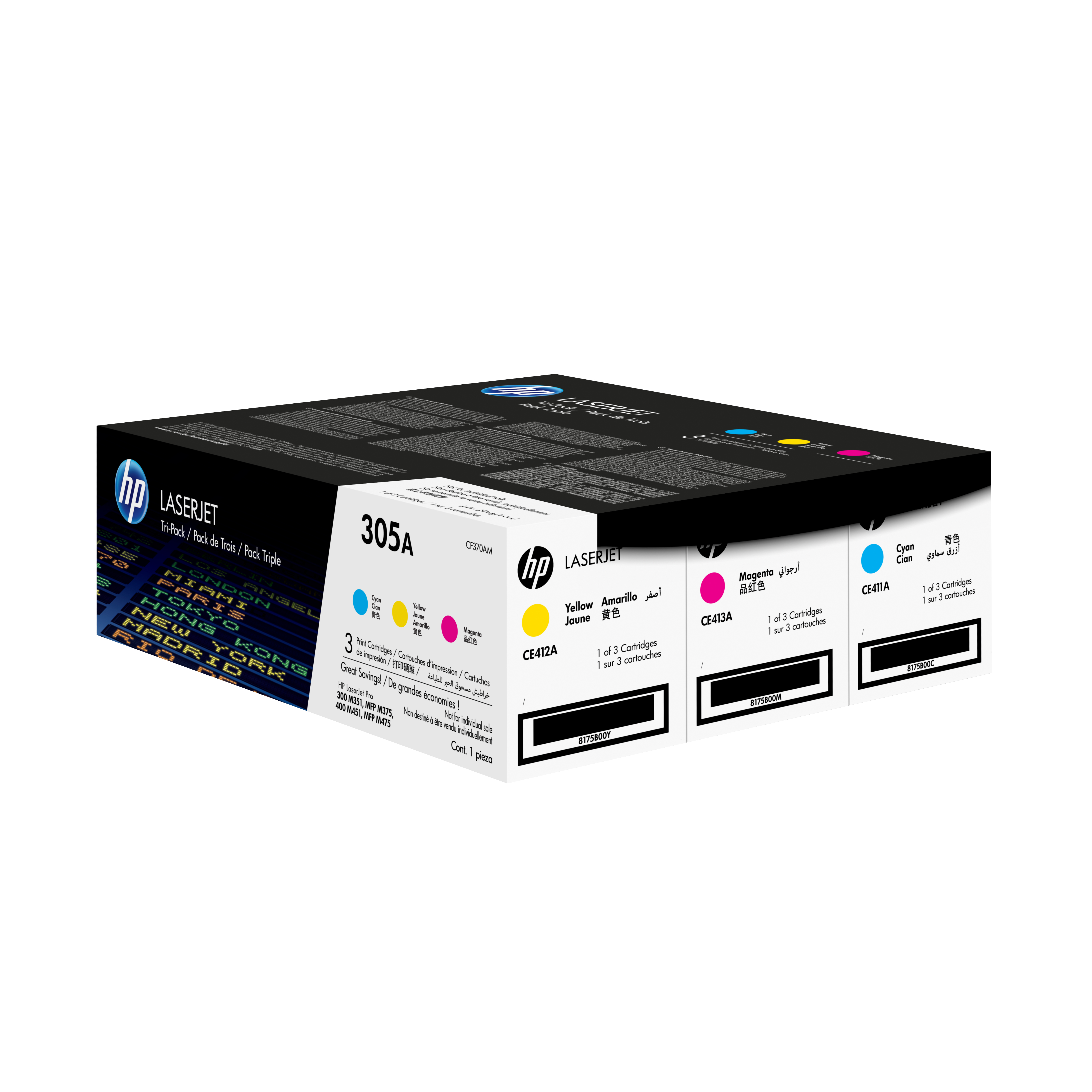 HP 305A original Toner cartridge CF370AM cyan magenta yellow