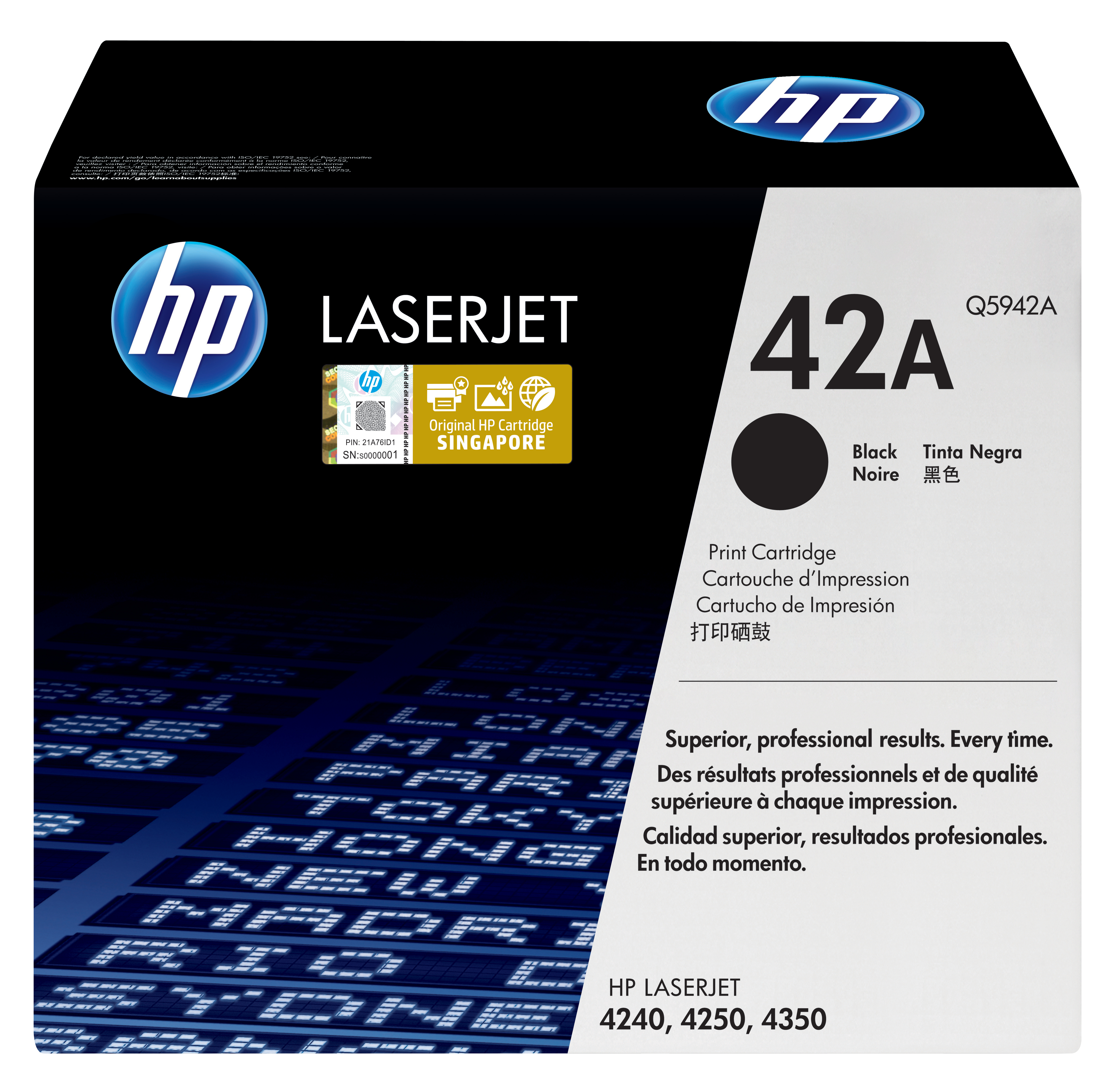 HP 42A original LaserJet Toner cartridge Q5942A black standa