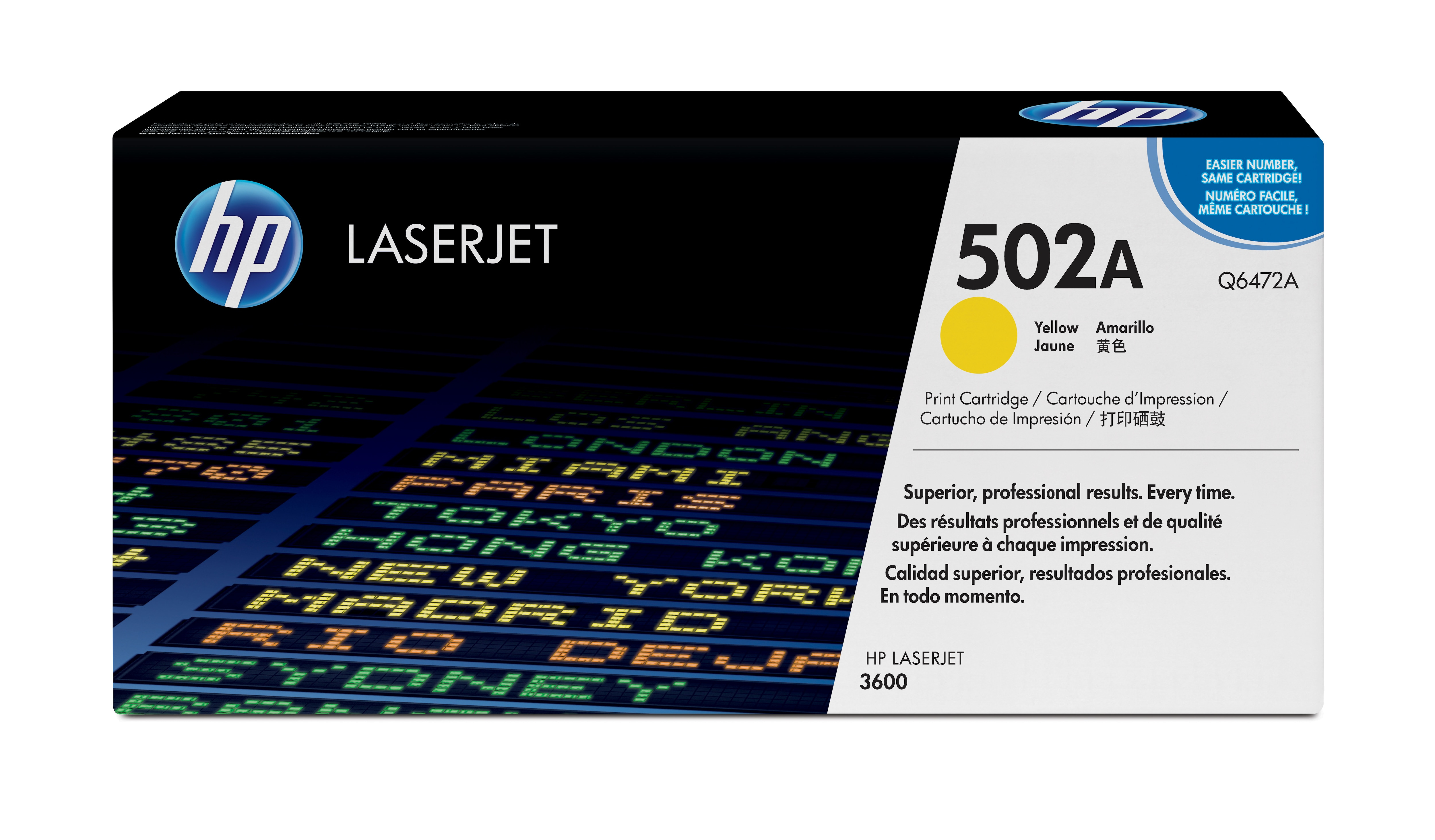 HP 502A Colour LaserJet originele toner cartridge geel stand