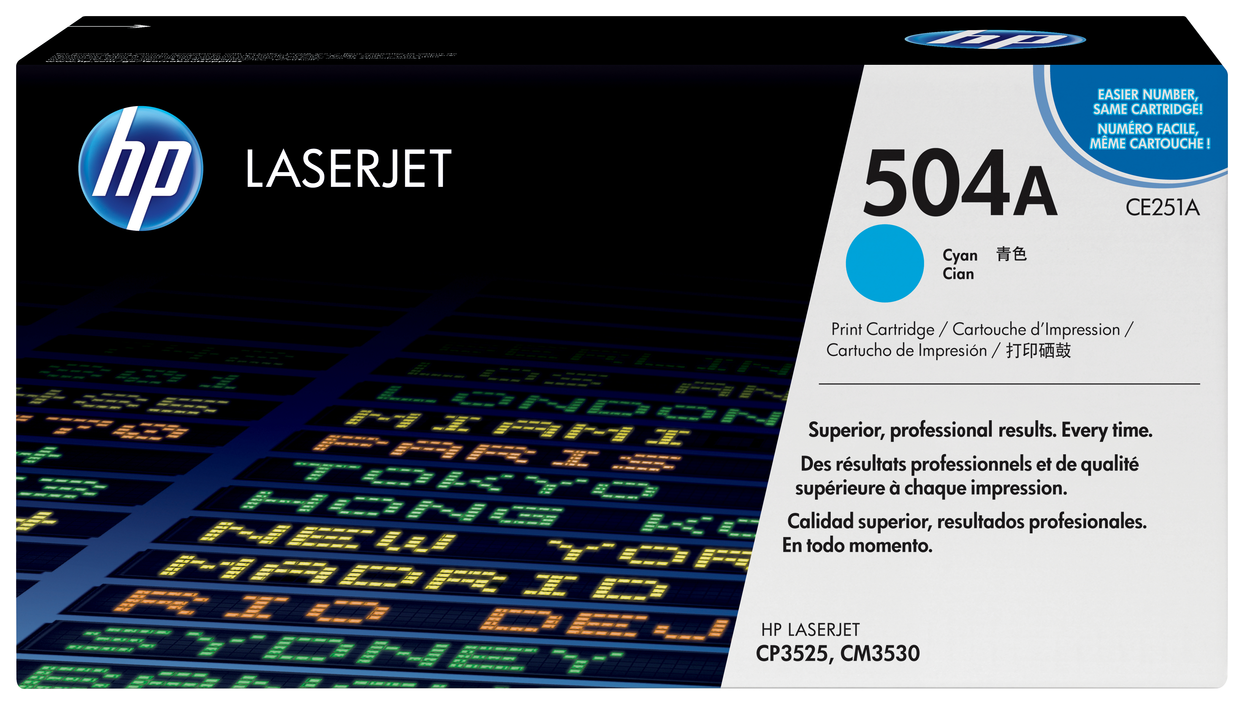 HP 504A original Colour LaserJet Toner cartridge CE251A cyan