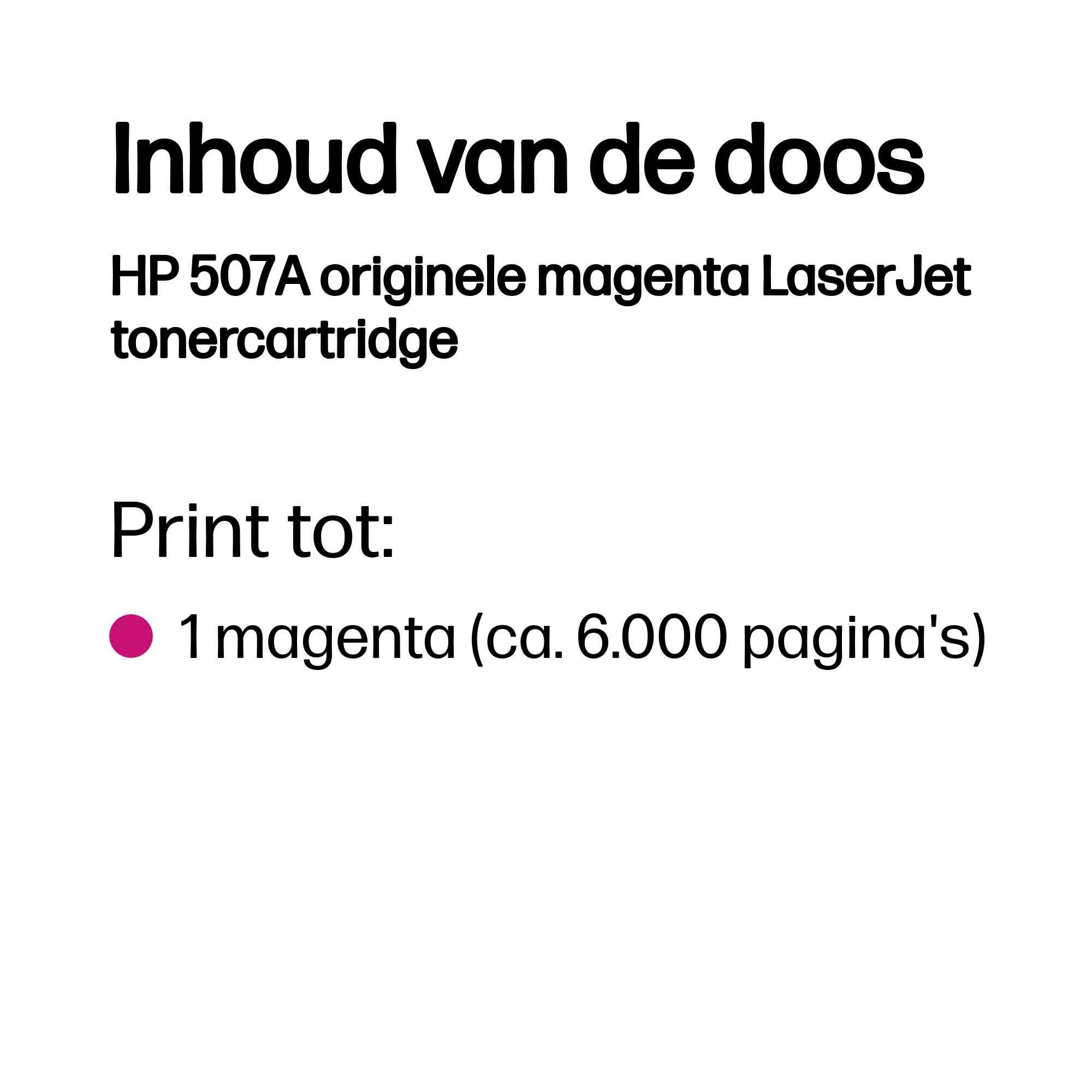 HP 507A original Toner cartridge CE403A magenta standard cap