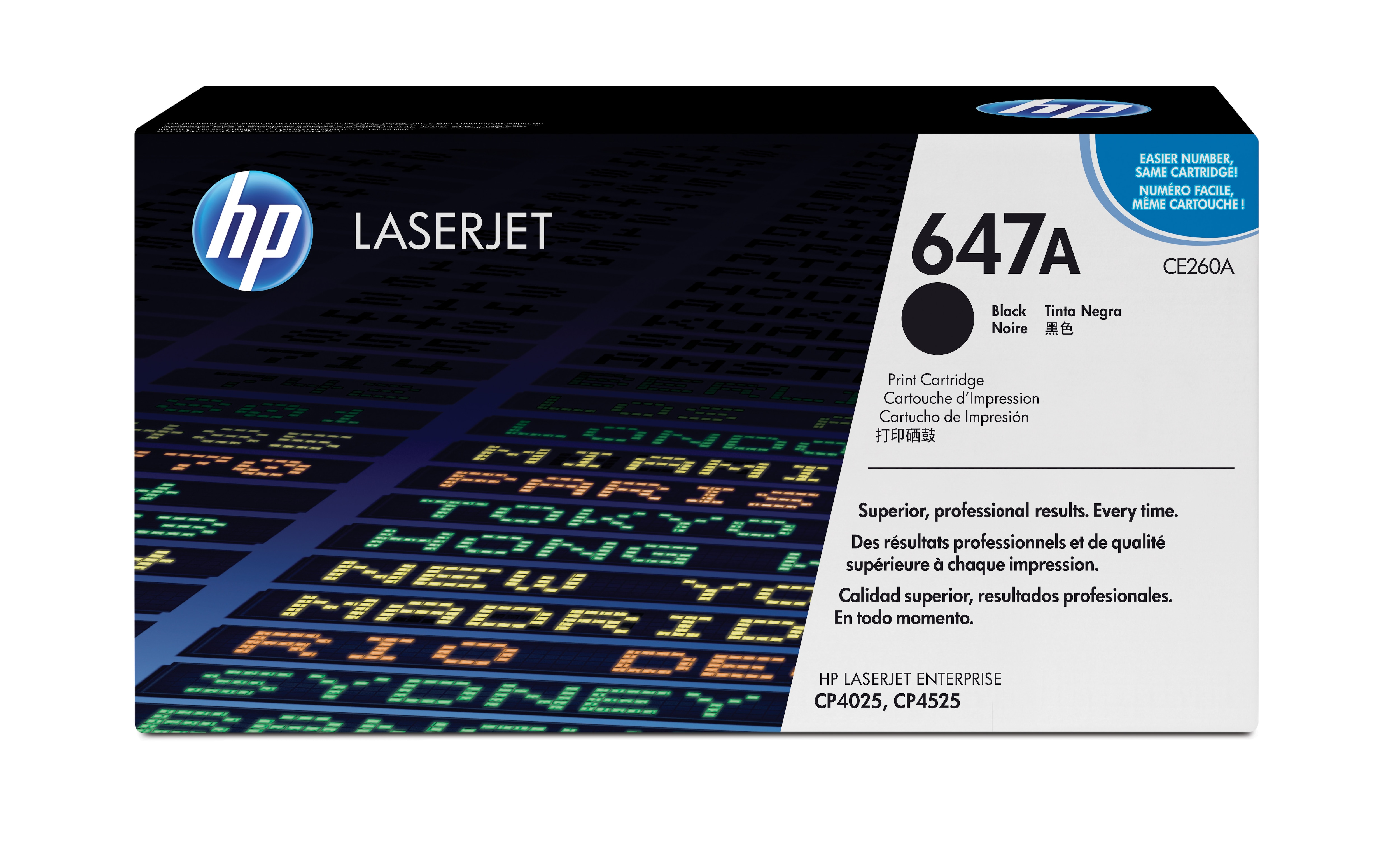 HP 647A original Color LaserJet Toner cartridge CE260A black