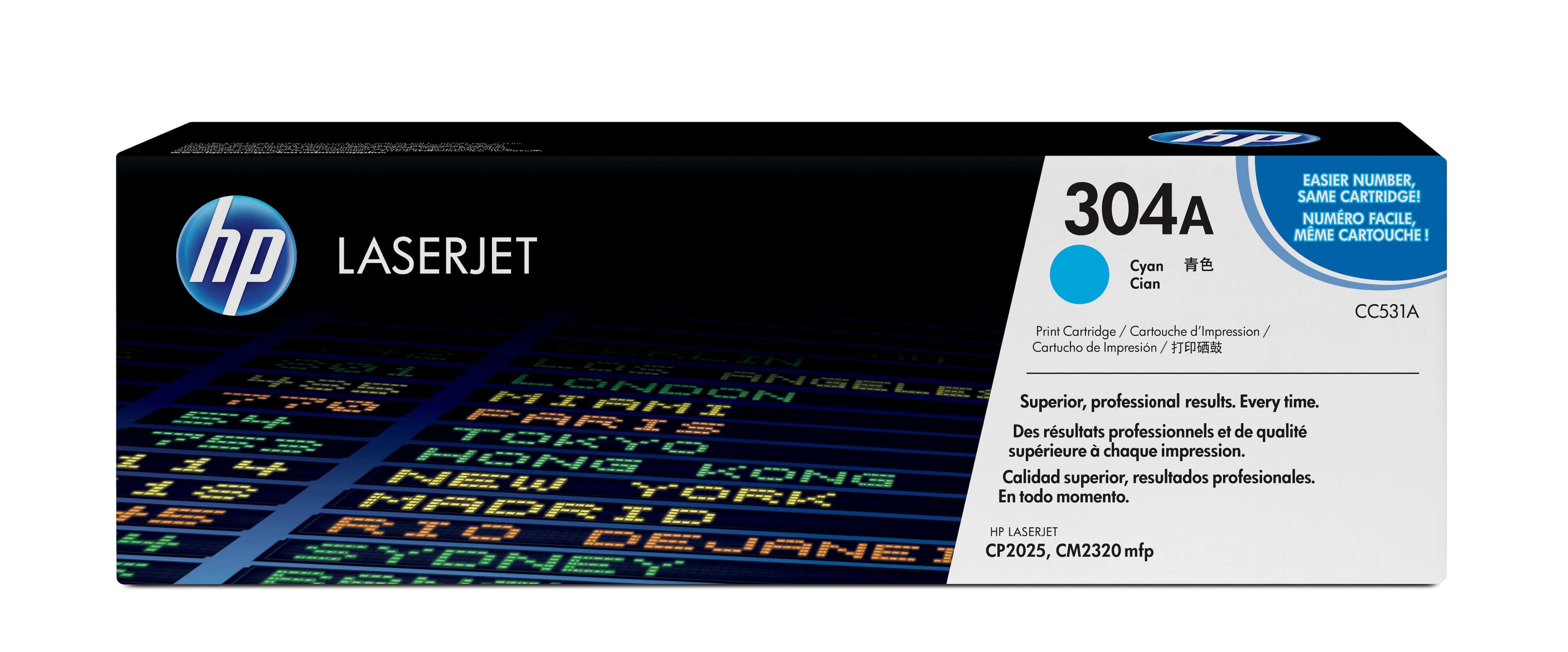 HP 304A original Colour LaserJet Toner cartridge CC531A cyan